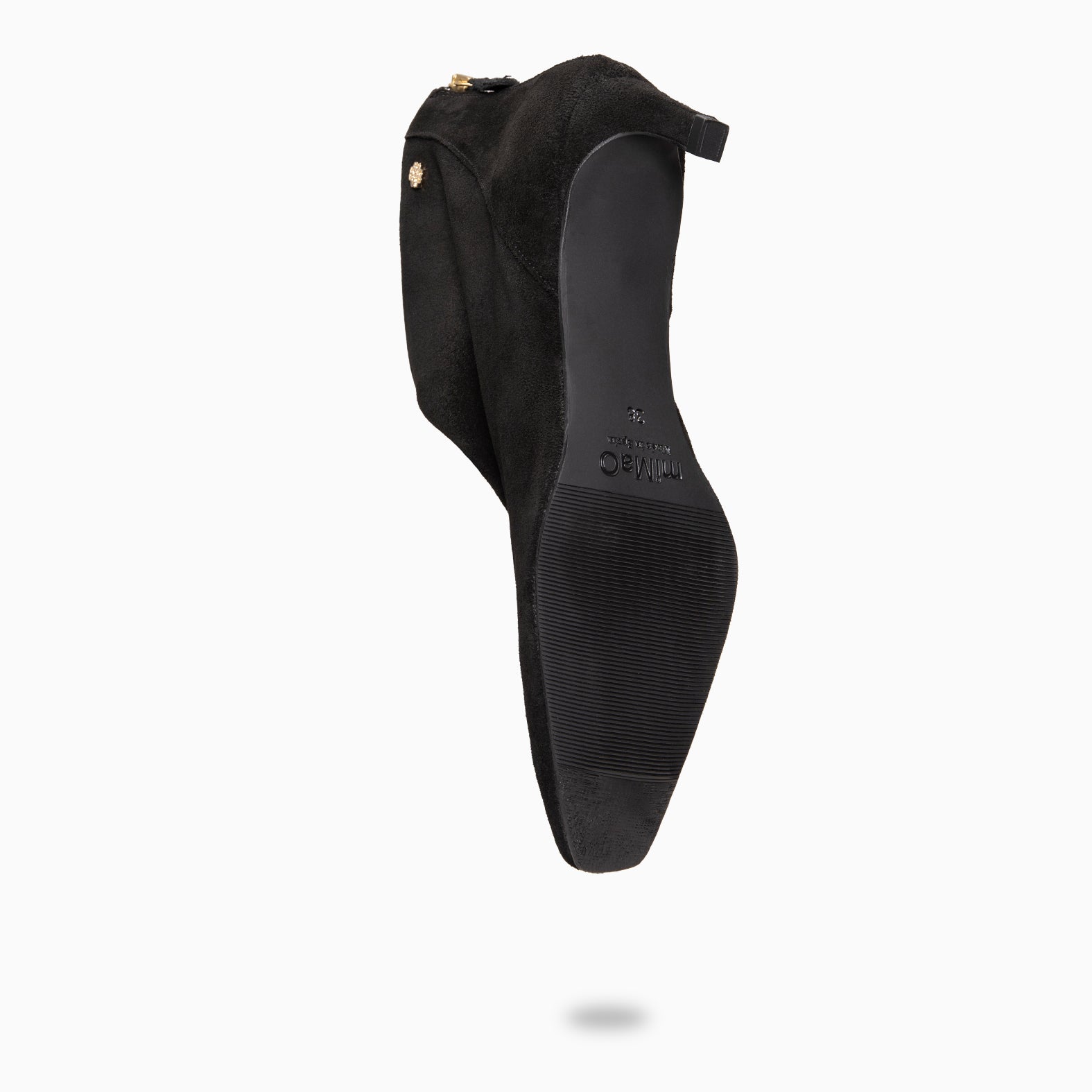 LUISA - Botines de tacón kitten con cremallera NEGRO
