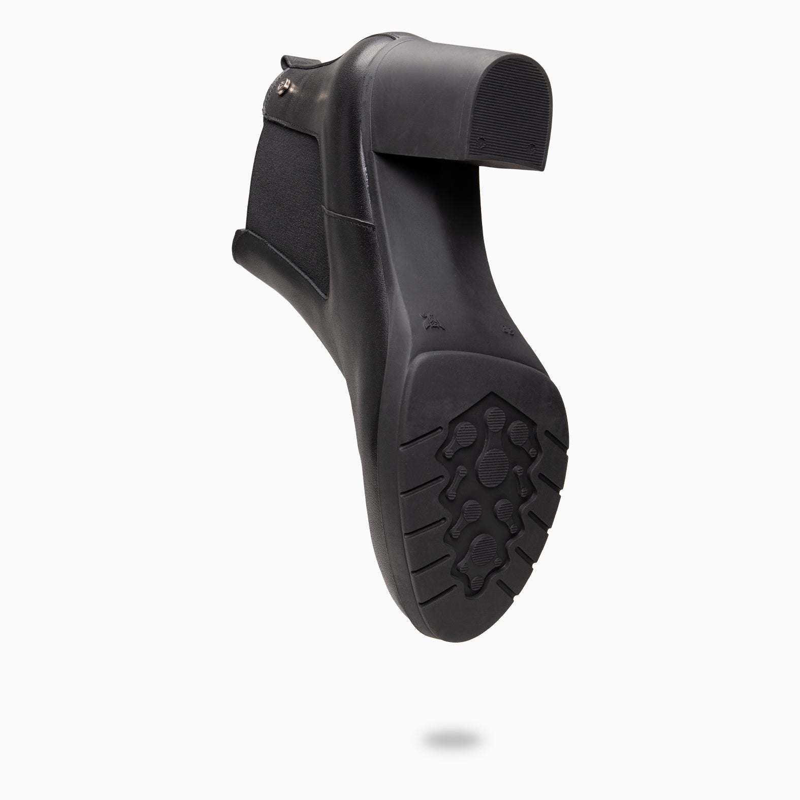 SABRINA – Botin de tacón alto con elástico lateral NEGRO