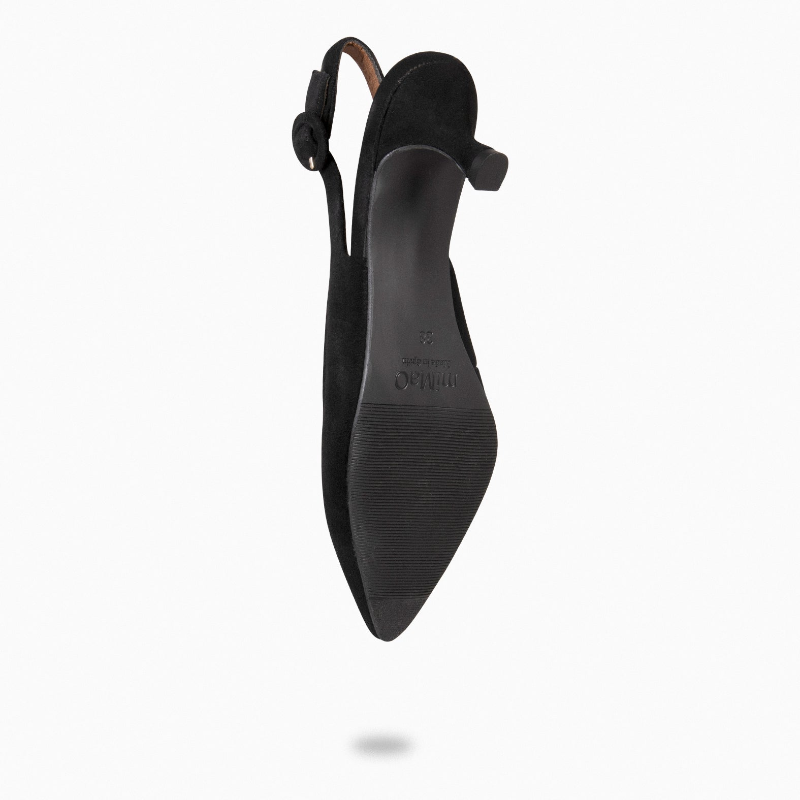 CARMEN – Slingbacks à petit talon kitten NOIR