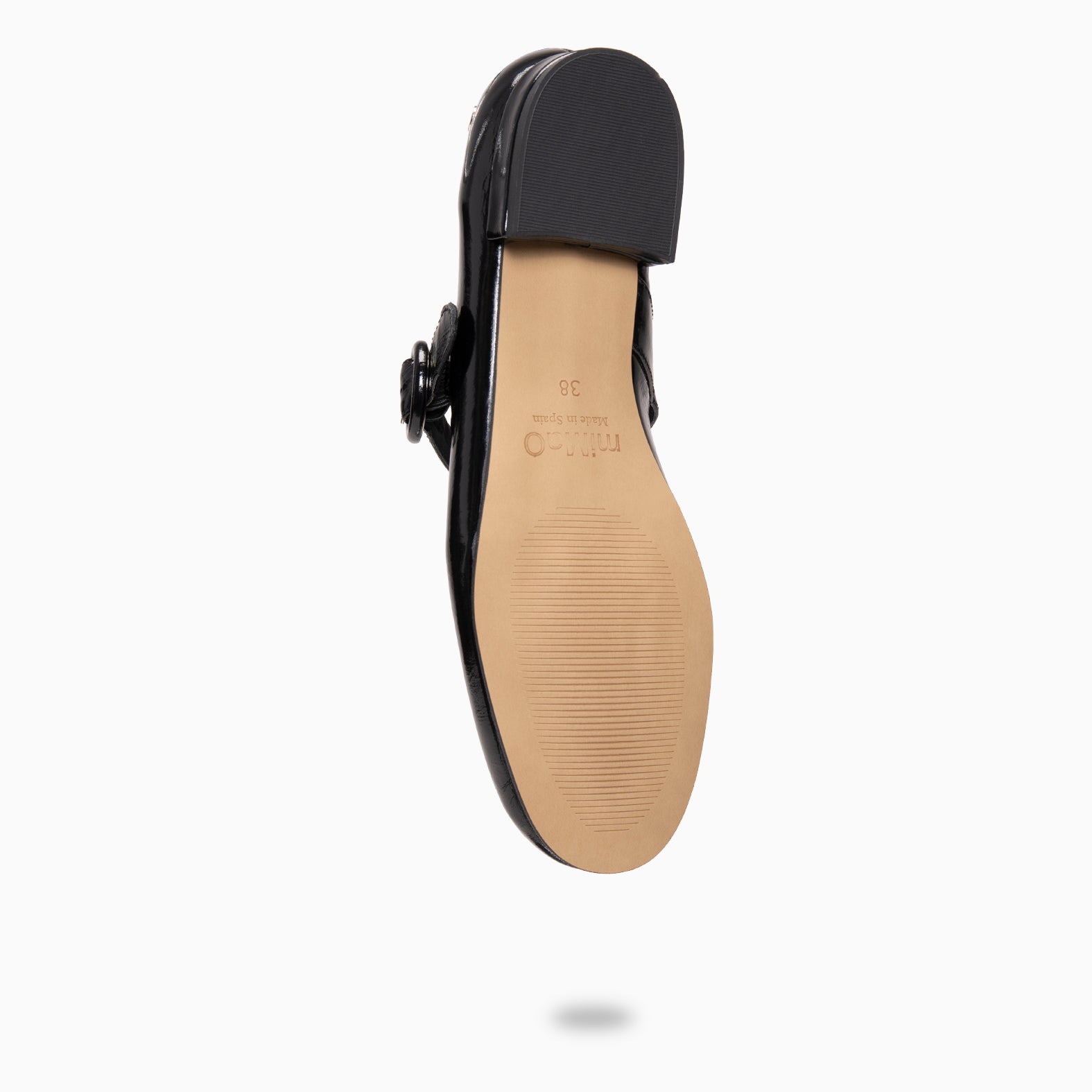 FLORENCIA - Mercedita con tira de piel de charol NEGRO