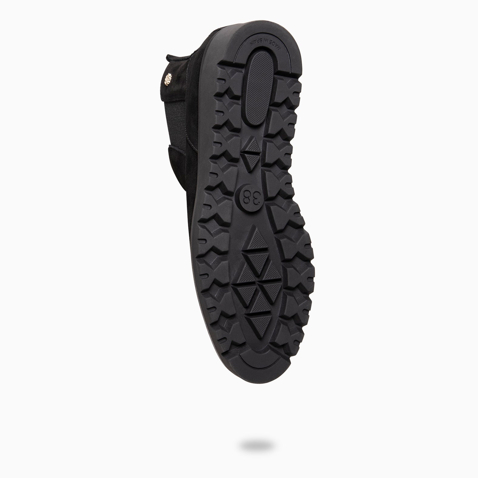 BRISTOL - Bottines à petit talon compensé en daim NOIR