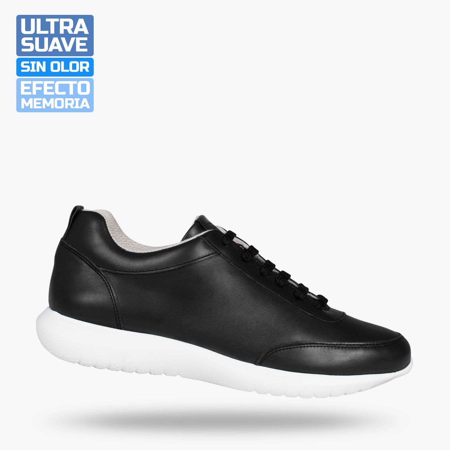 MIAMI – BLACK nappa leather sneakers with laces