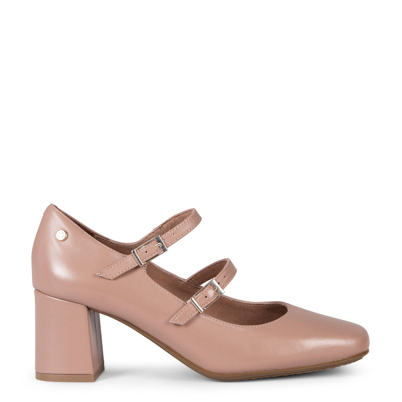 FEBRIS – Chaussures en cuir à double boucles NUDE