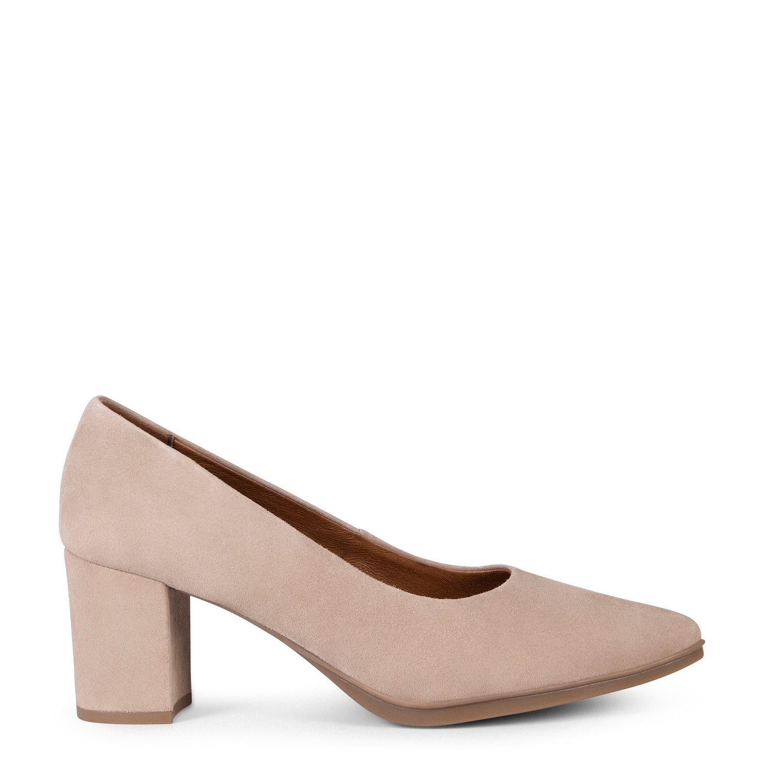 URBAN S - NUDE mid-heeled suede shoes