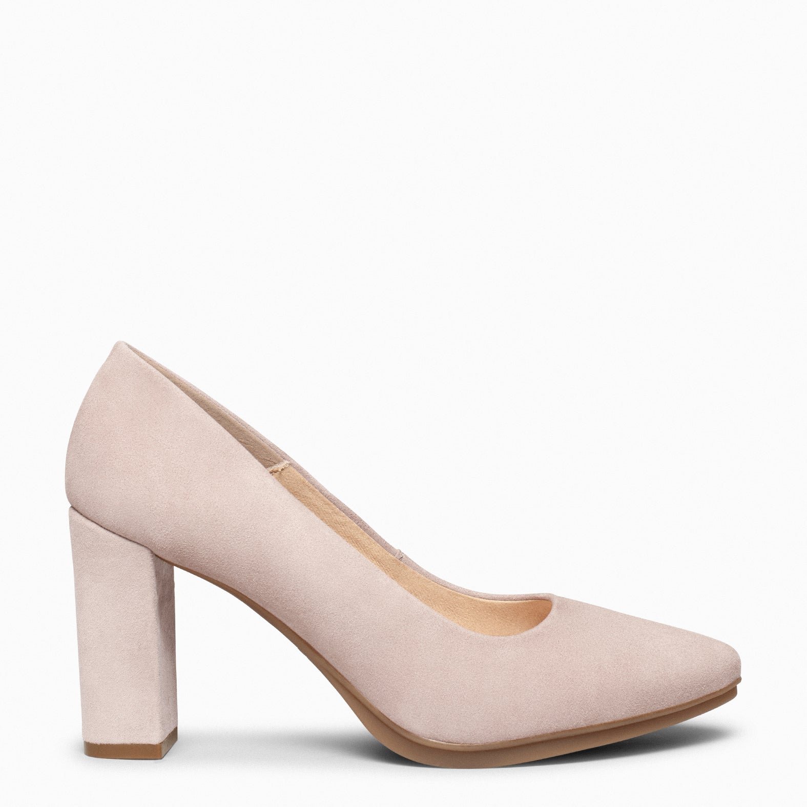 URBAN – NUDE Suede high-heeled shoes 