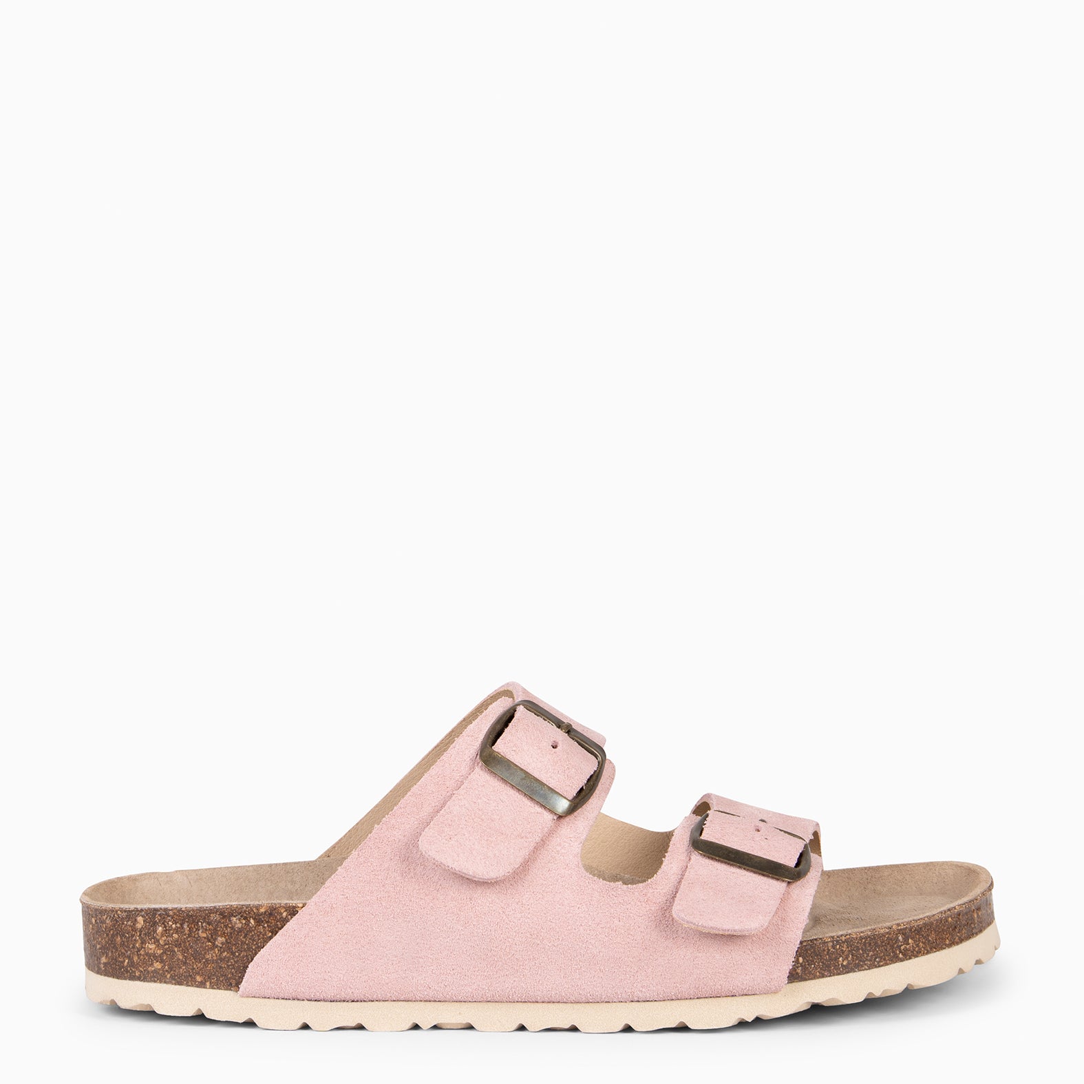 BORA - NUDE Flat sandal with double buckle