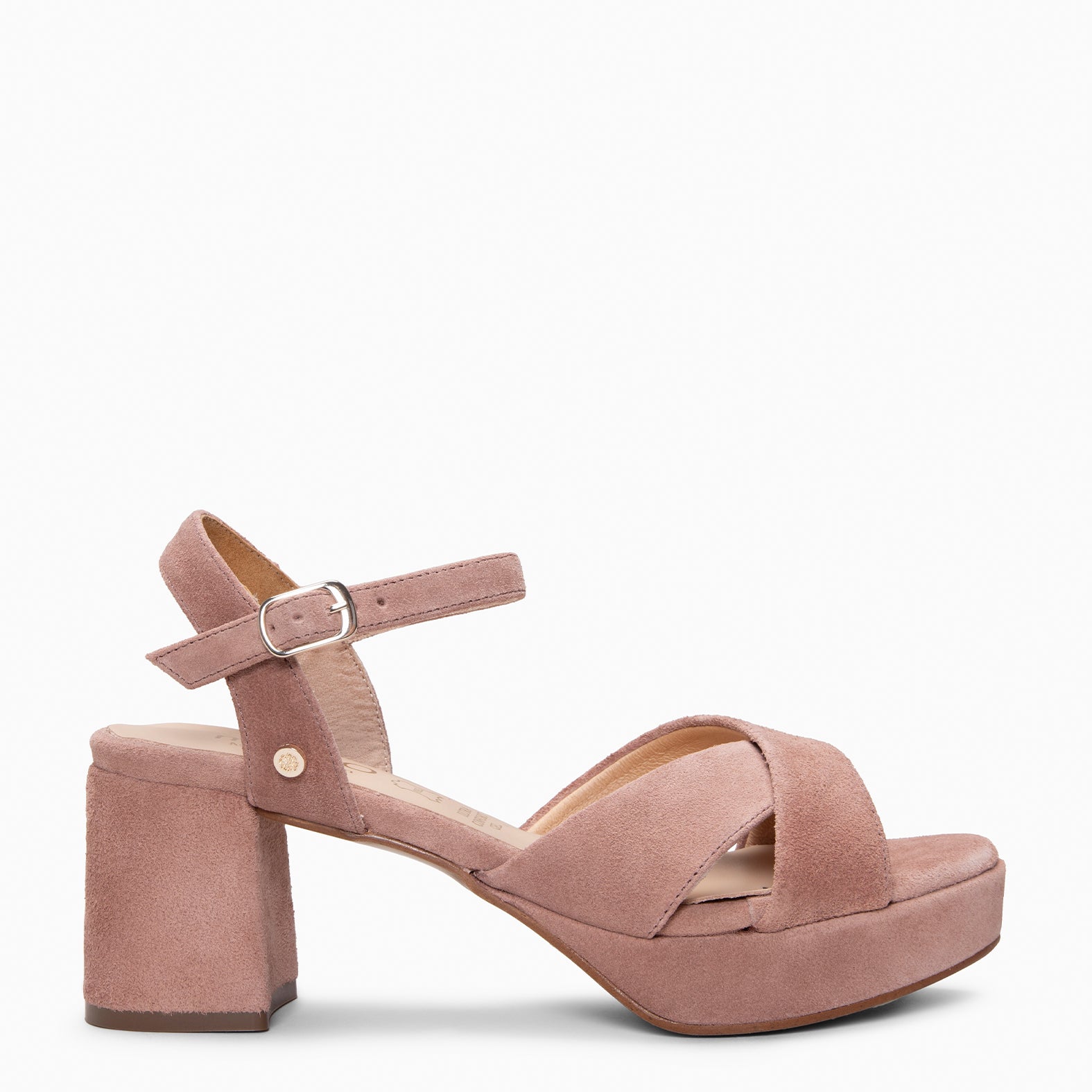 CERDEÑA - Sandalias de tacón ancho y plataforma ROSA PALO - miMaO ®