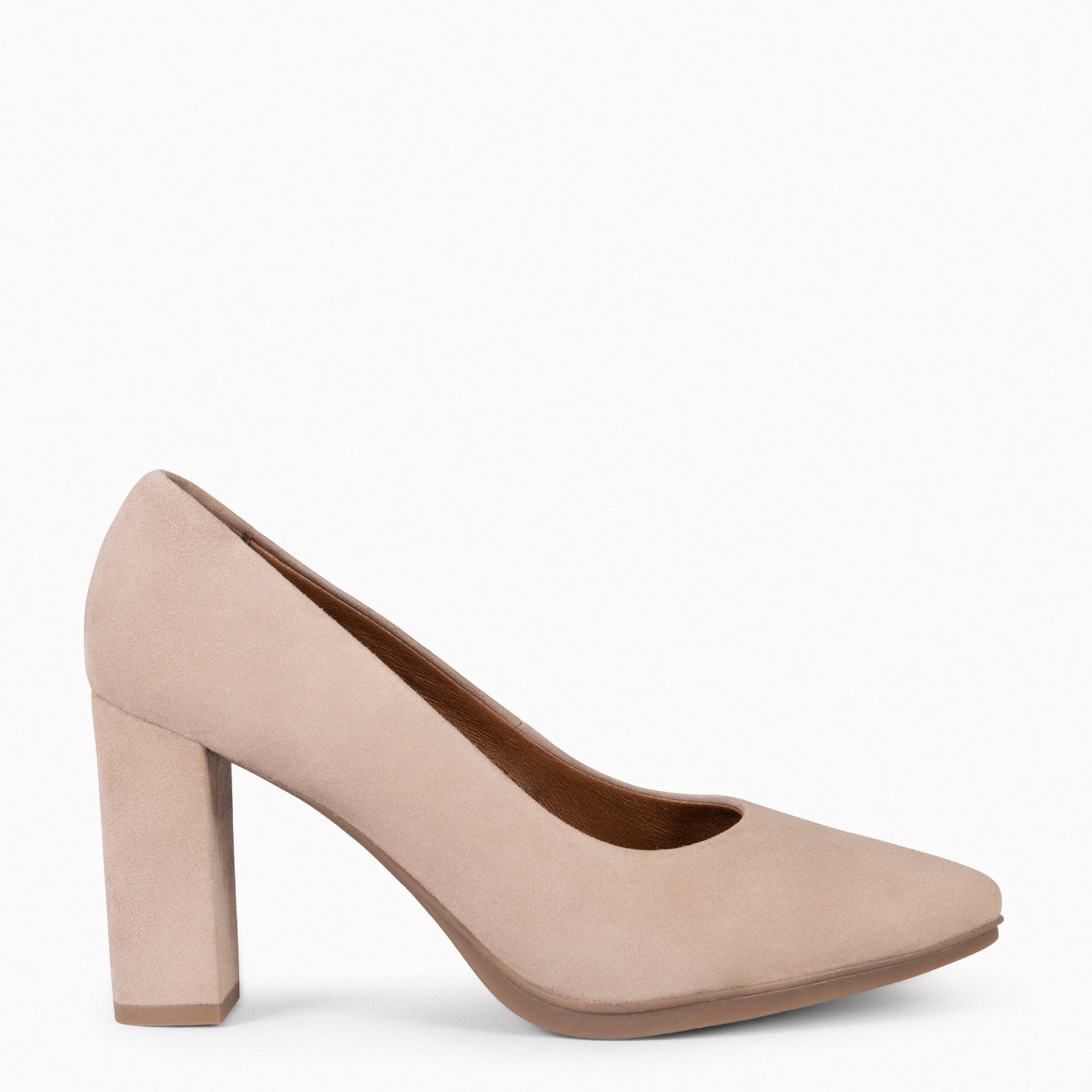 URBAN – Zapatos de tacón alto en ante NUDE