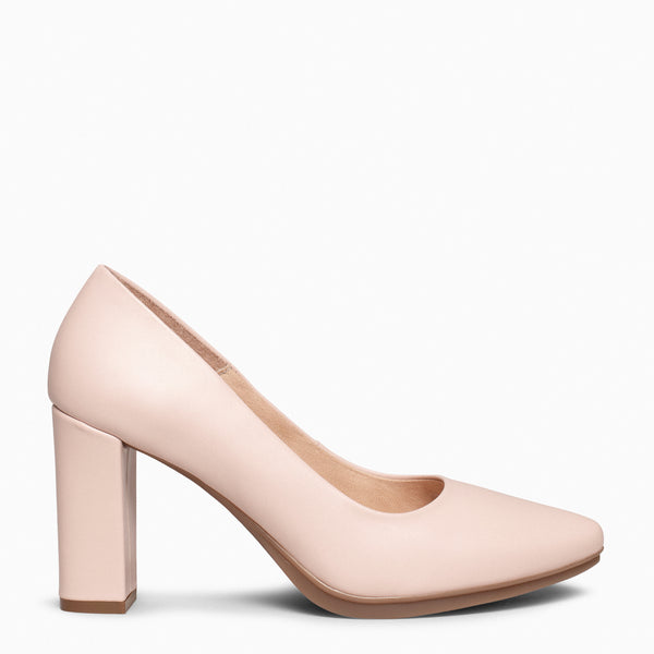 URBAN SALON Chaussures talon haut en cuir NUDE