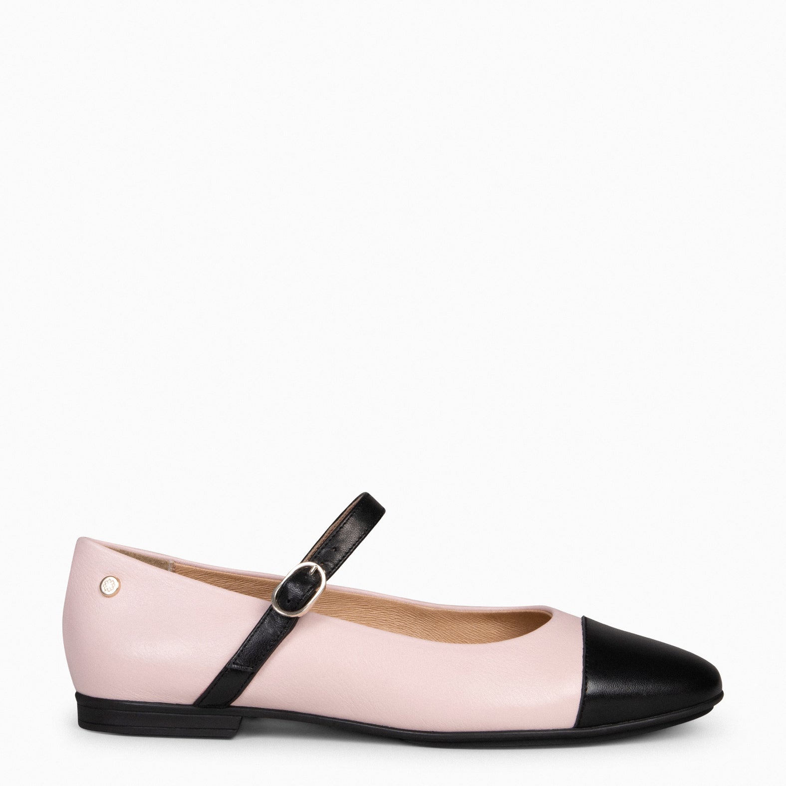 MORGANE - NUDE FLAT SHOES WITH BUCKLE