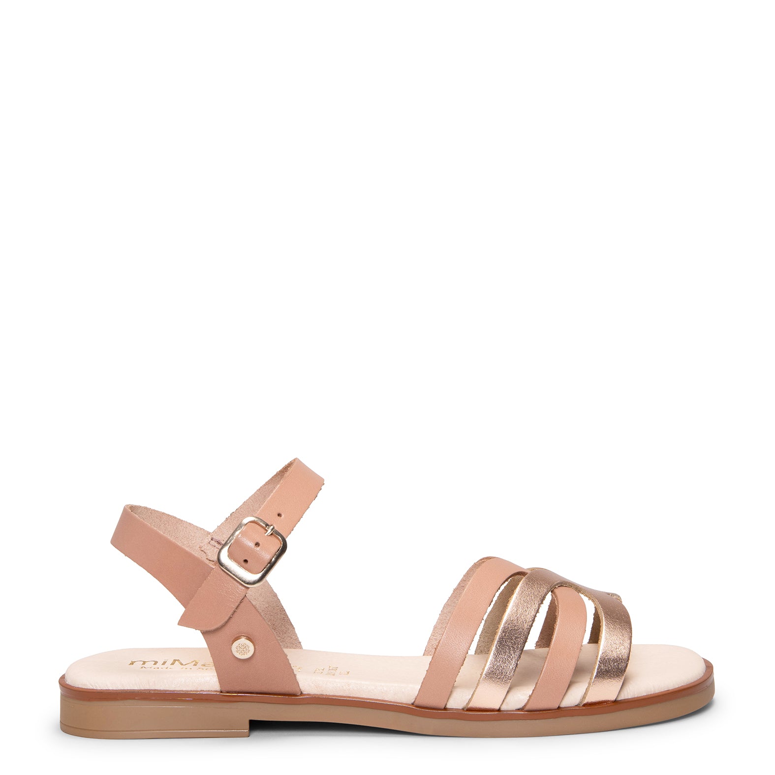 BELISA - Sandales Plates en cuir OR ROSE