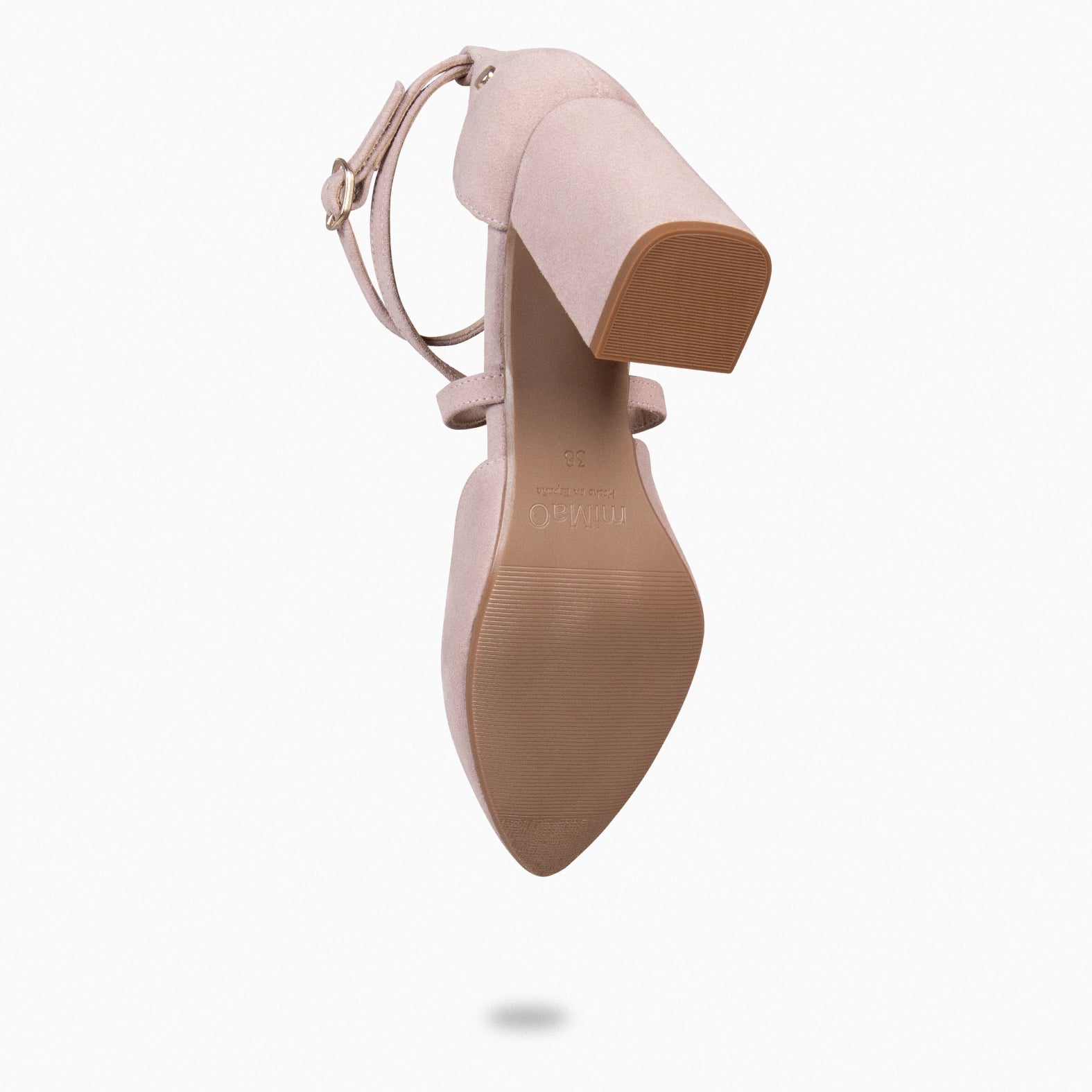 ARIEL – NUDE Wide heel shoe