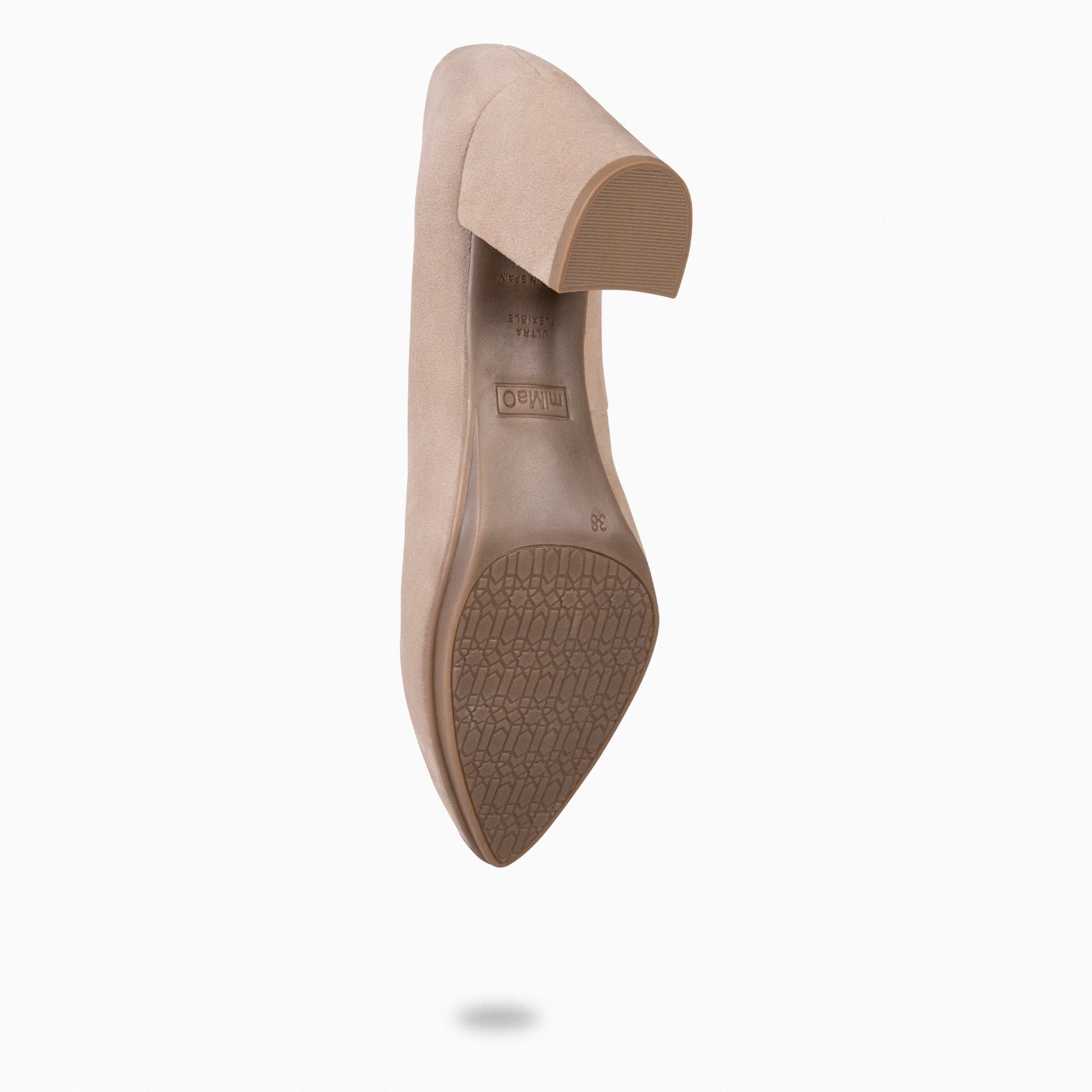 URBAN S - NUDE mid-heeled suede shoes