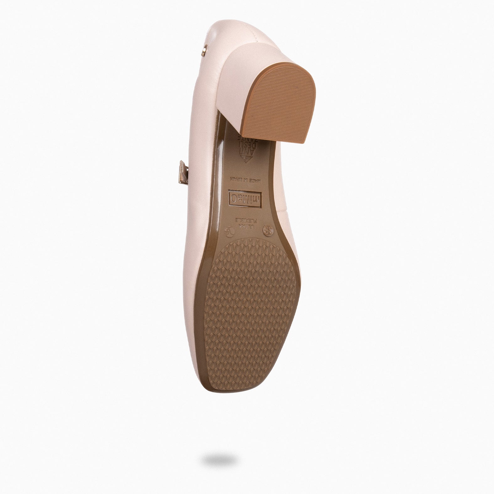 BELLA – NUDE suede leather mary-jane shoes