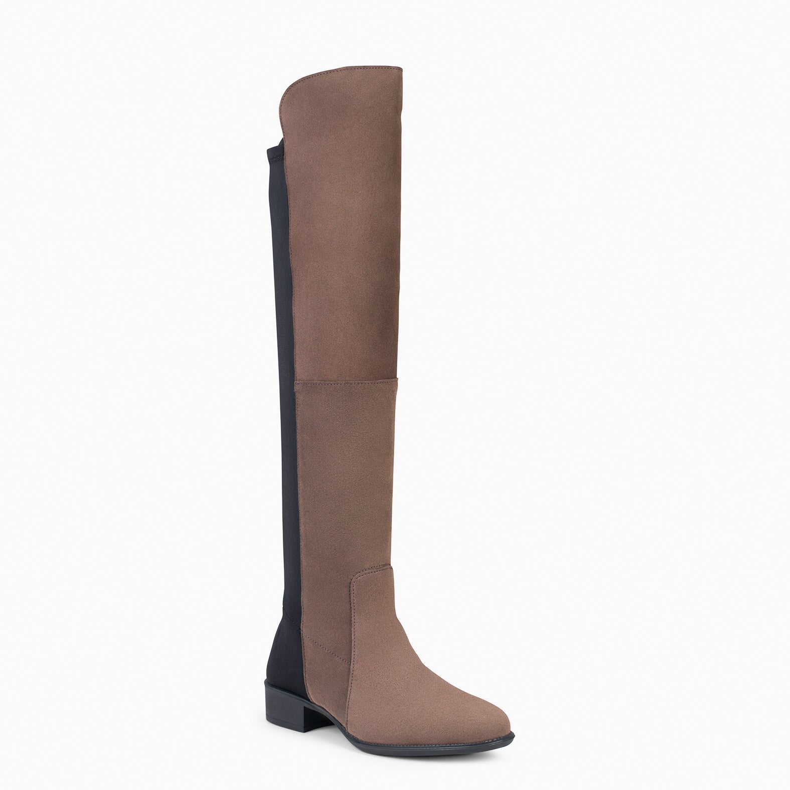 Taupe knee high 2025 boots flat