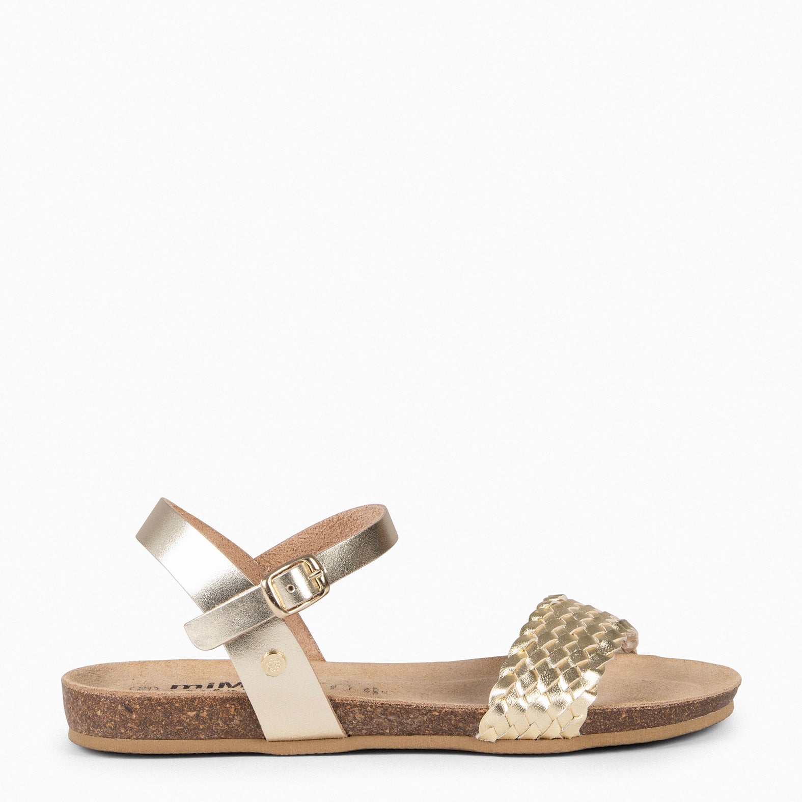 AIRE - GOLD BIO Flat Sandals with braided strap