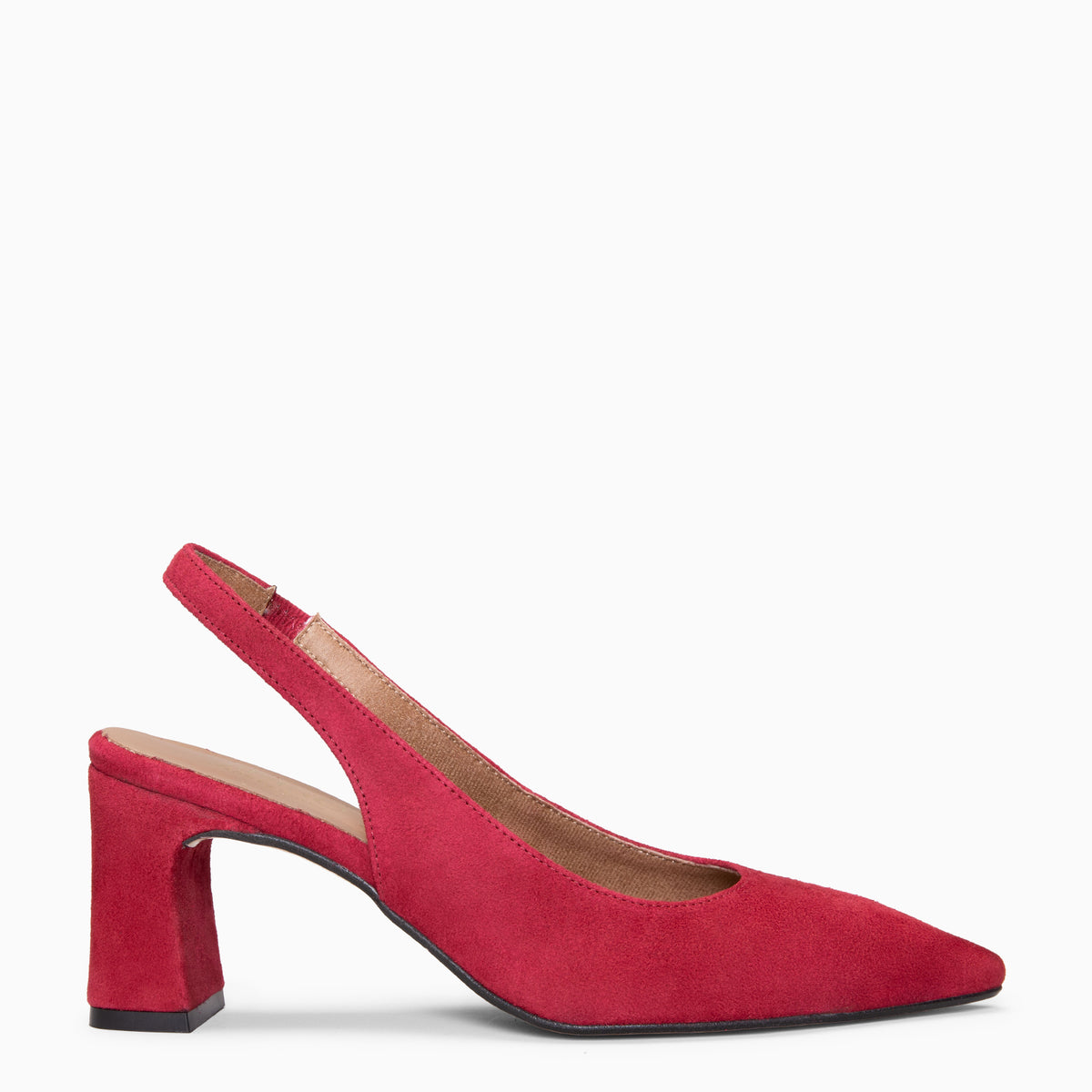 LILIANE - Red suede slingback pumps