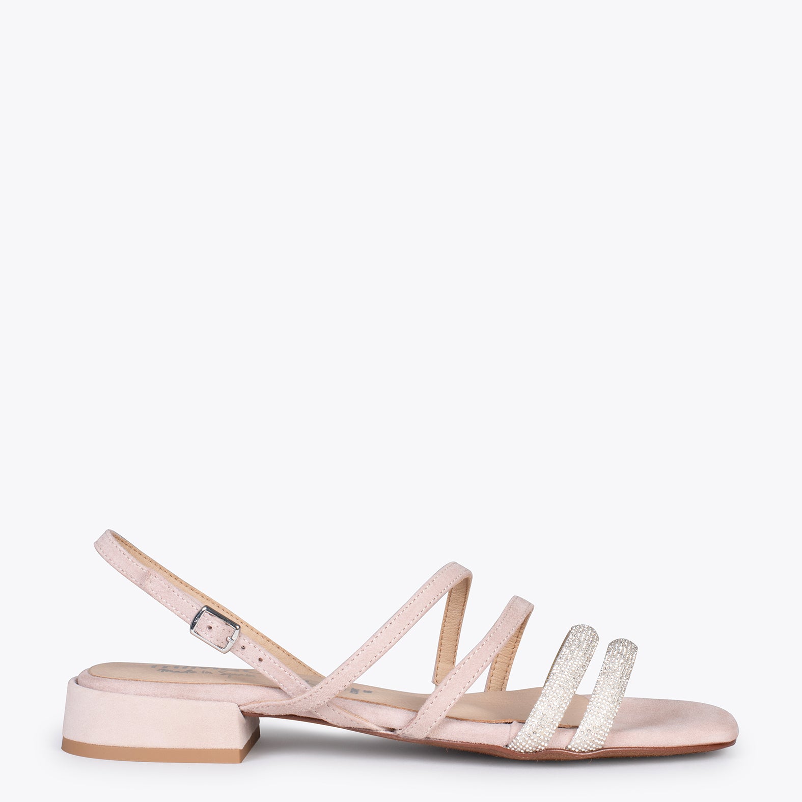 OSLO – NUDE flat sandals with shiny straps