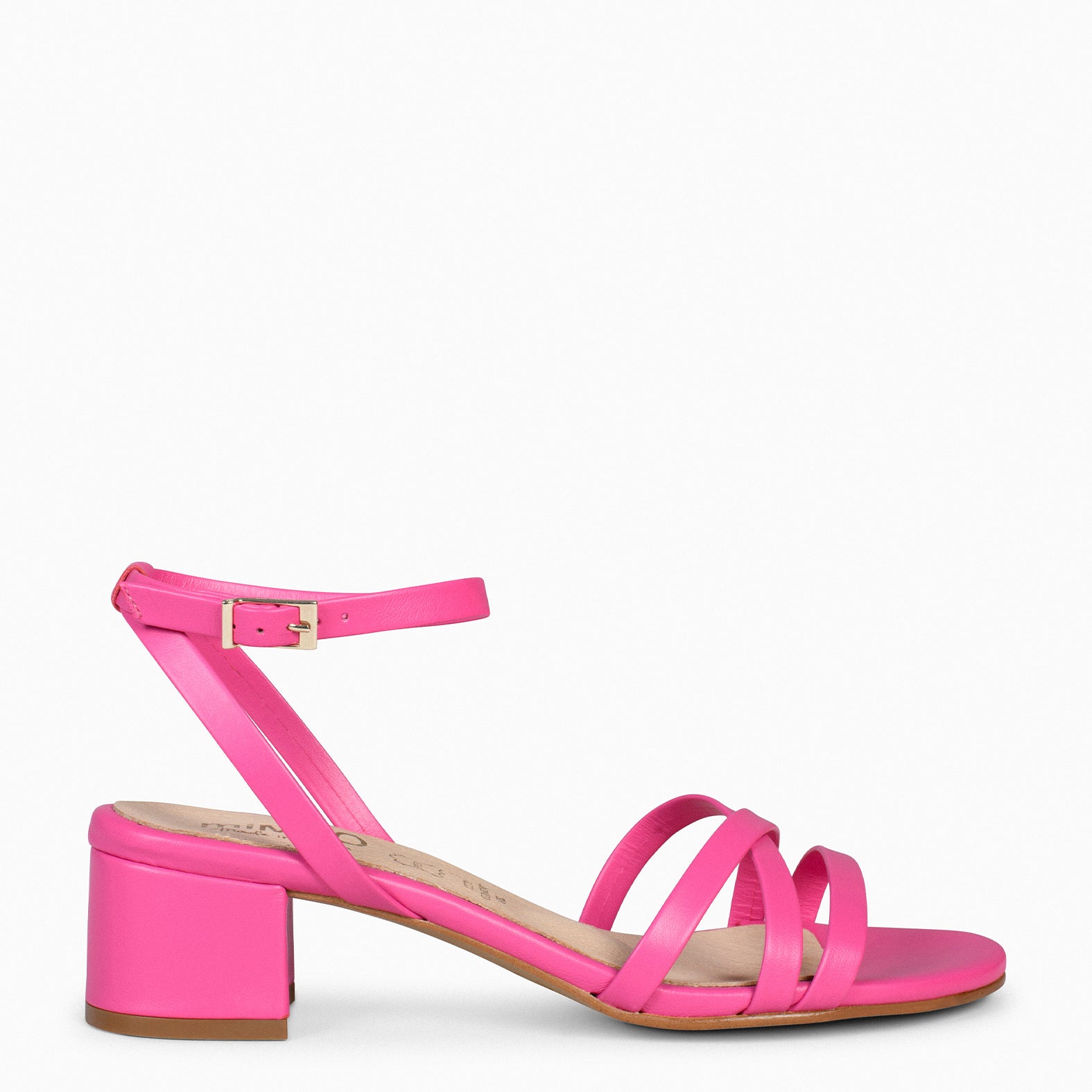 VIENA – PINK SANDAL WITH THIN STRAPS AND LOW HEEL