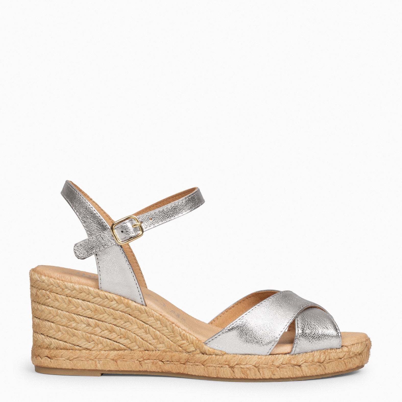 CALPE – SILVER suede leather espadrille