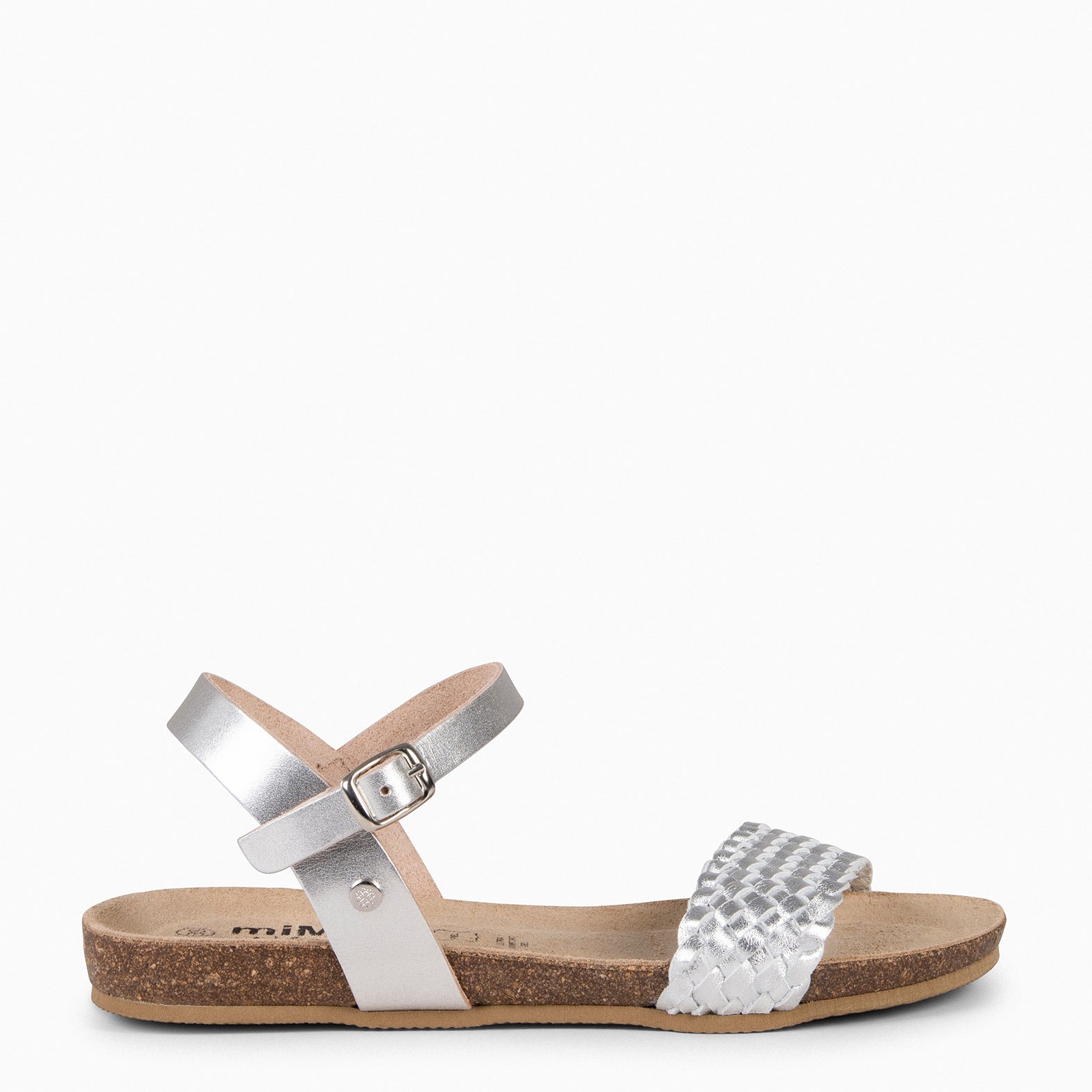 AIRE - SILVER BIO Flat Sandals with braided strap