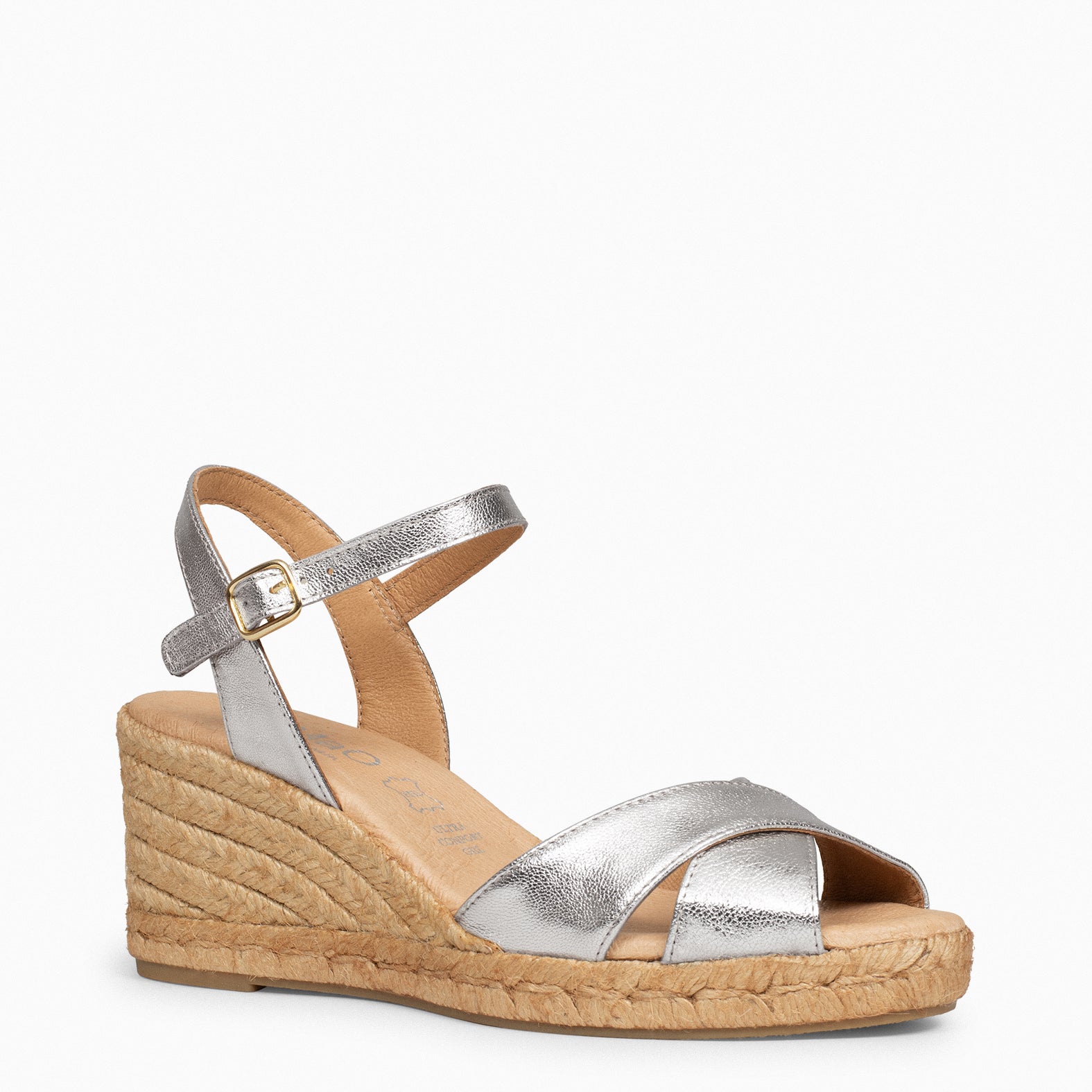CALPE – SILVER suede leather espadrille