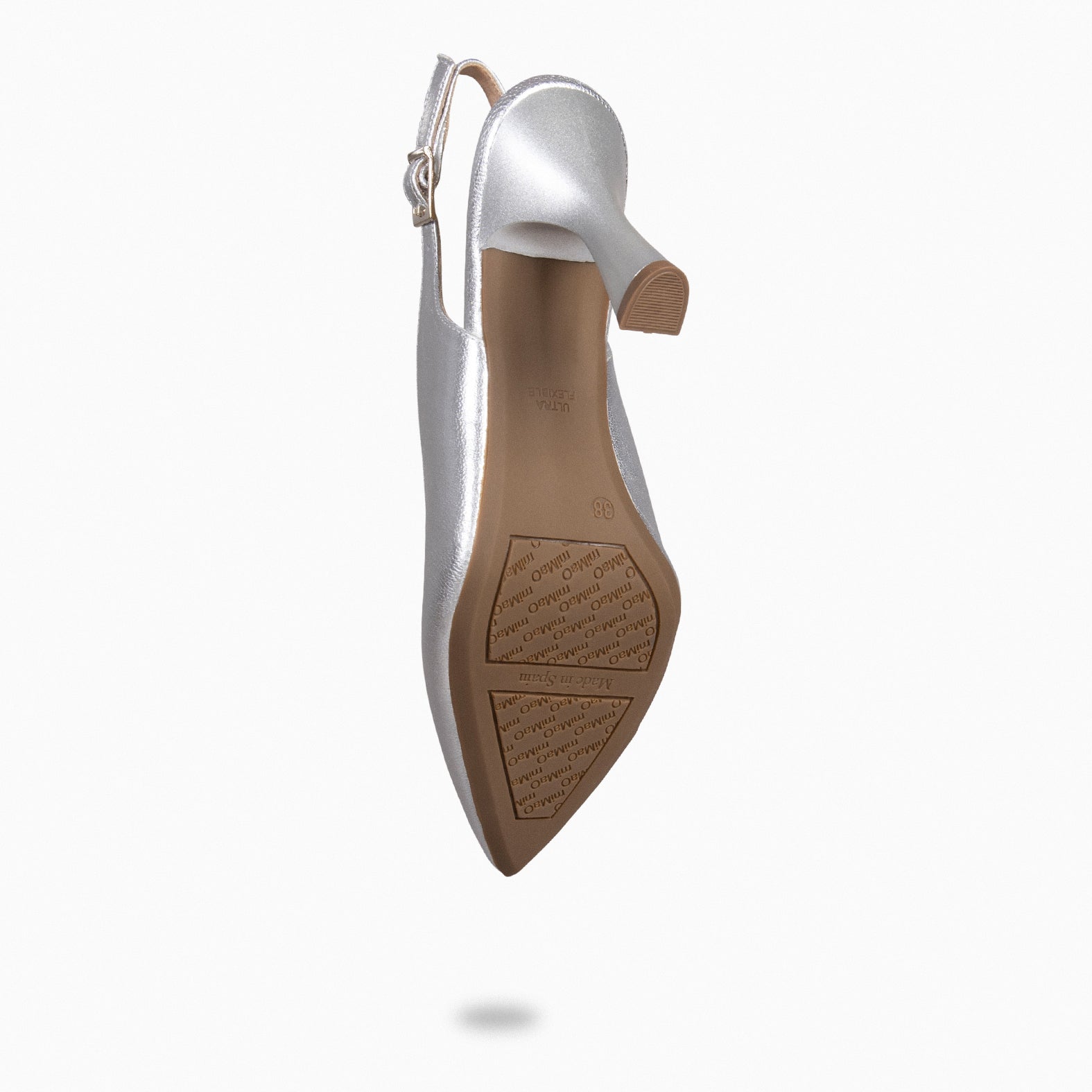 GLAM DESTALONADO – Zapatos de tacón destalonados de napa PLATA