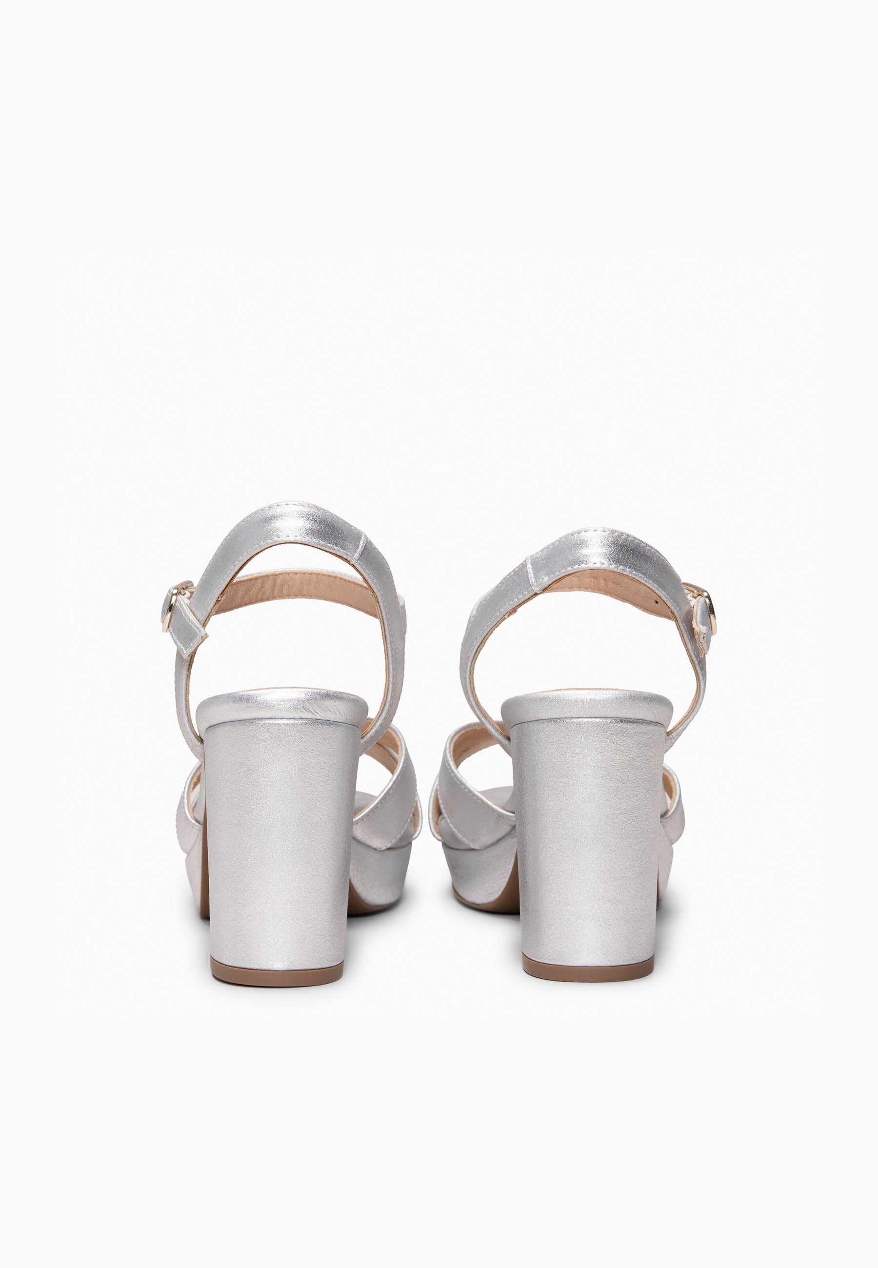 PARIS - Sandalias de fiesta con tacón alto y plataforma PLATA