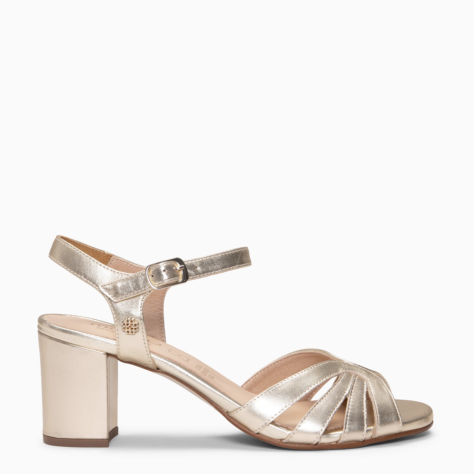 MUSA – Sandalias de Tacón ancho PLATINO - miMaO ®