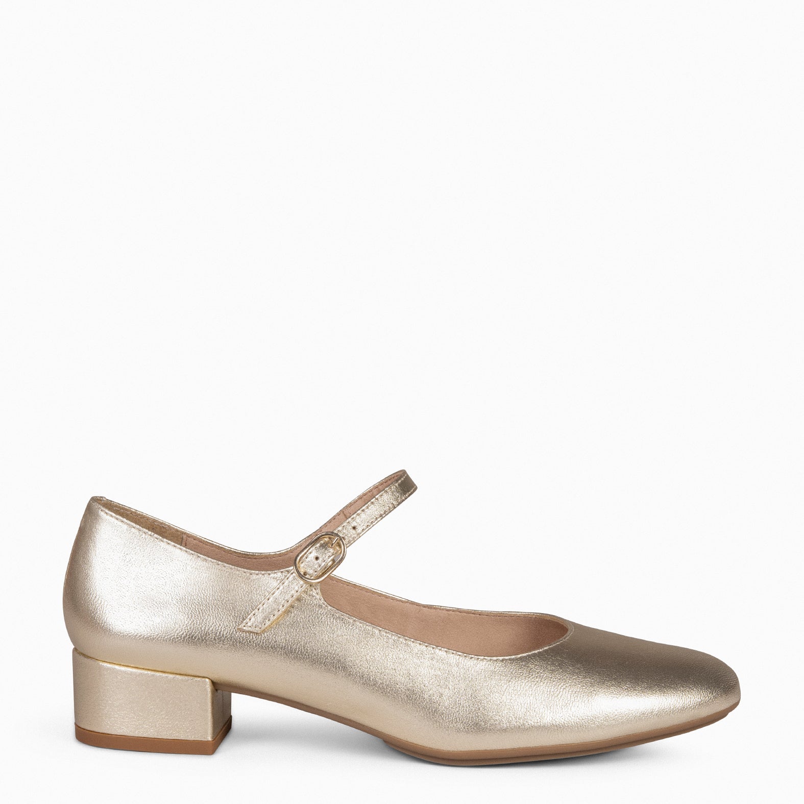NORA - GOLDEN Mary-Jane with low heel 