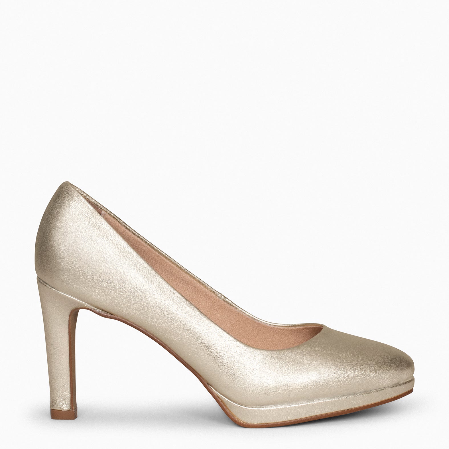 PLATFORM - GOLDEN HIGH HEELS WITH PLATFORM
