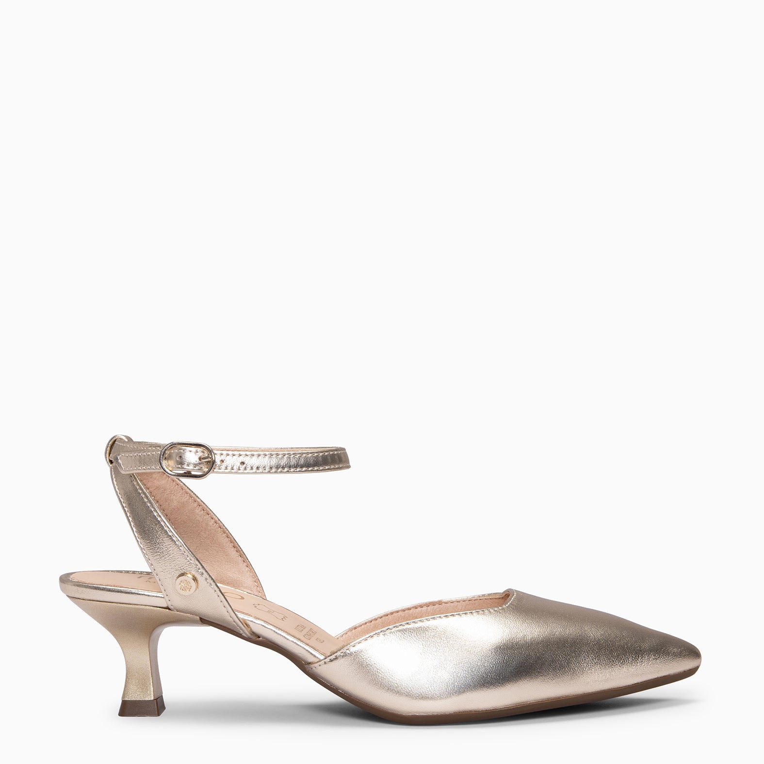 DANIELA - GOLDEN Kitten heel slingbacks
