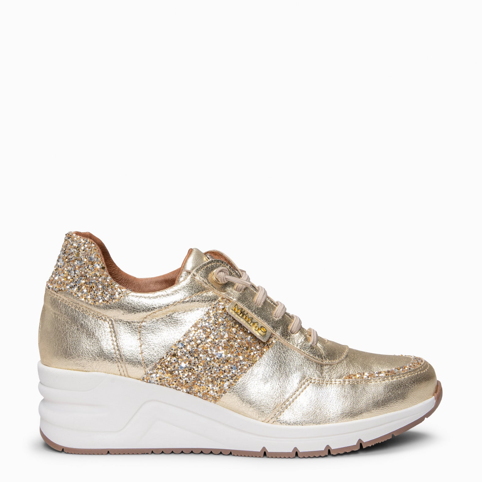 PAU - Zapatillas con cuña PLATINO