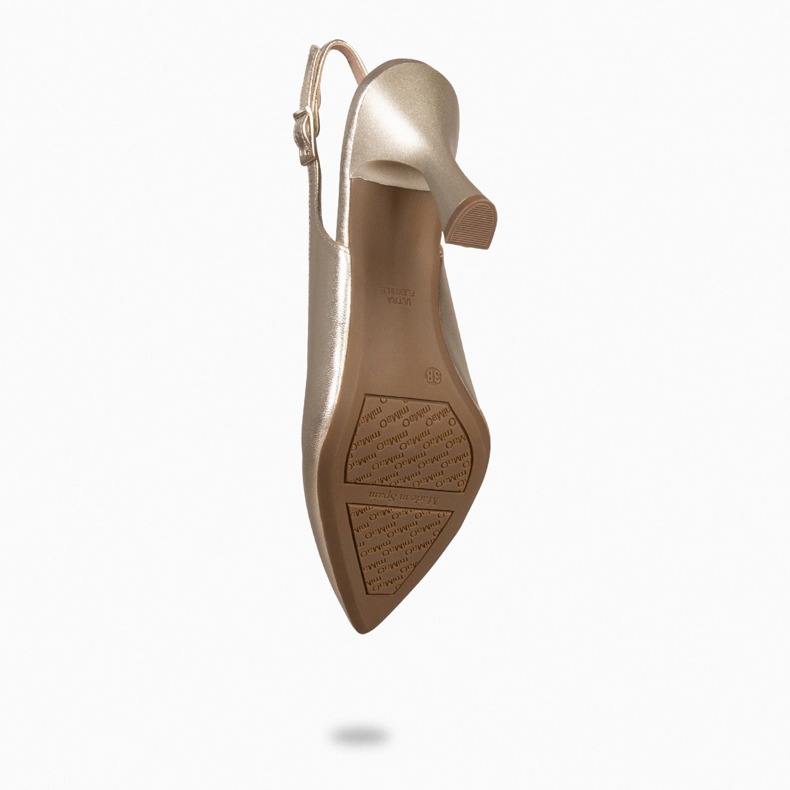 GLAM DESTALONADO – Zapatos de tacón destalonados de napa PLATINO