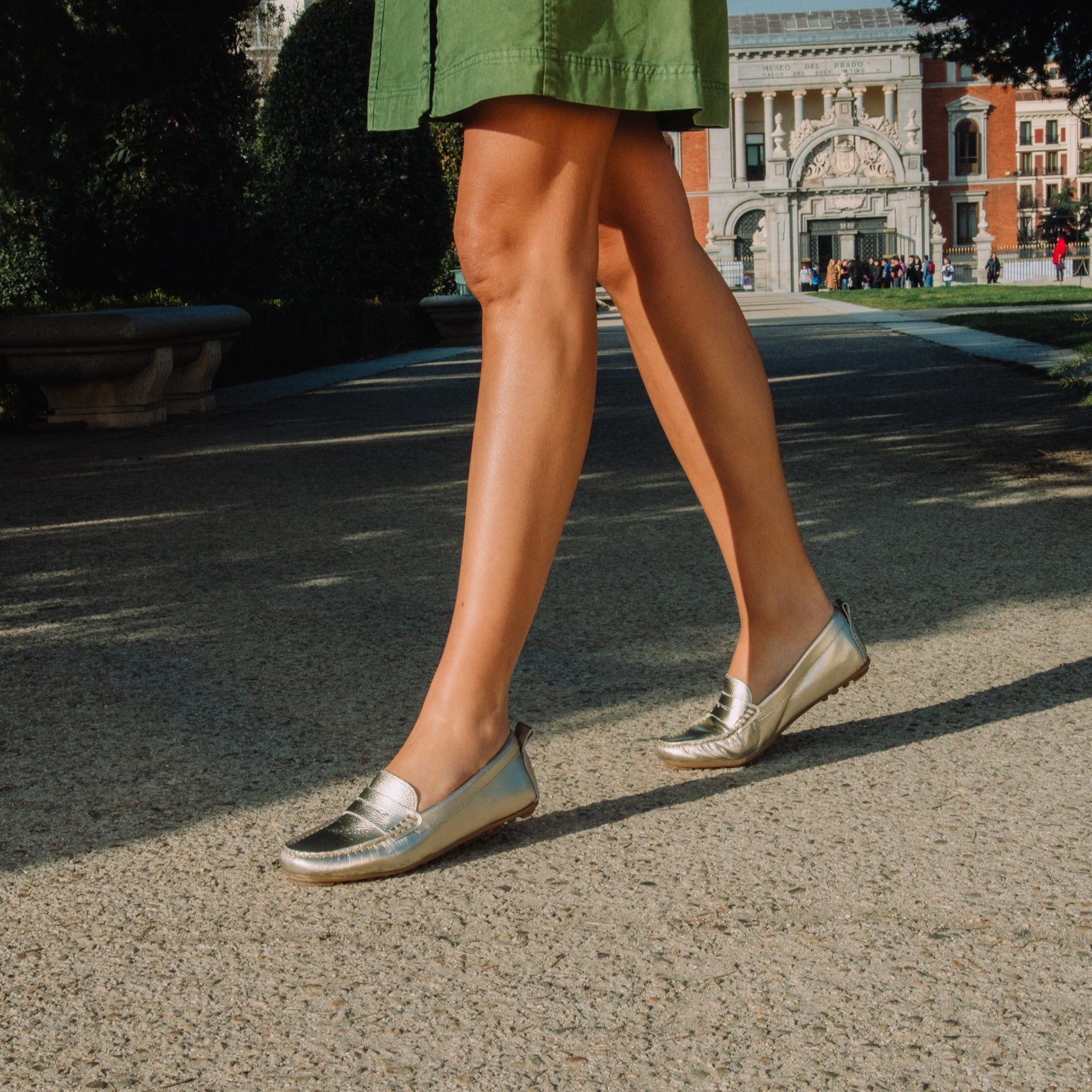 MONTEZ - GOLDEN FLAT MOCCASINS WITH REMOVABLE INSOLE 