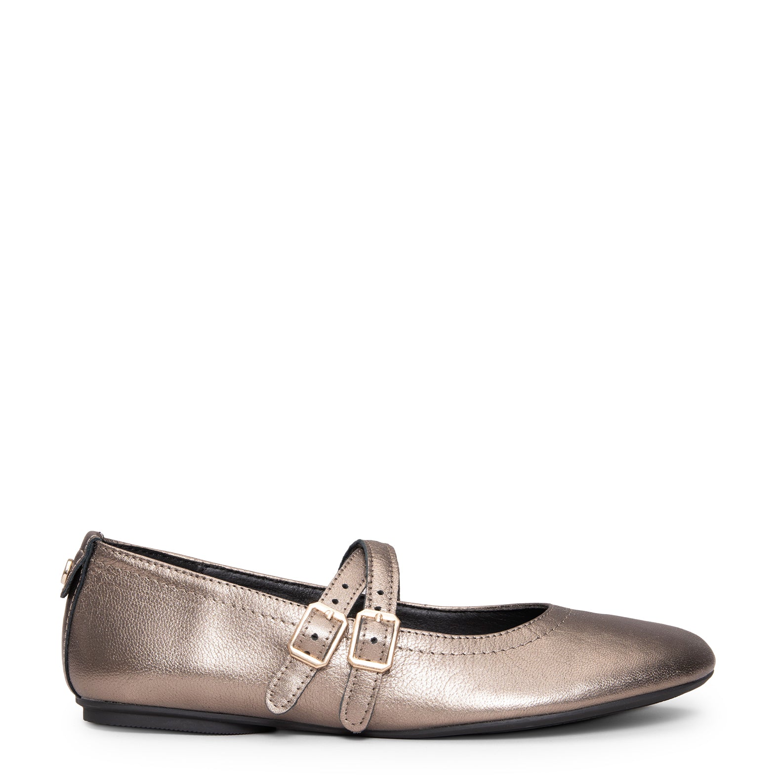 AMAPOLA - GUNMETAL LEATHER BARESOFT BALLERINA 