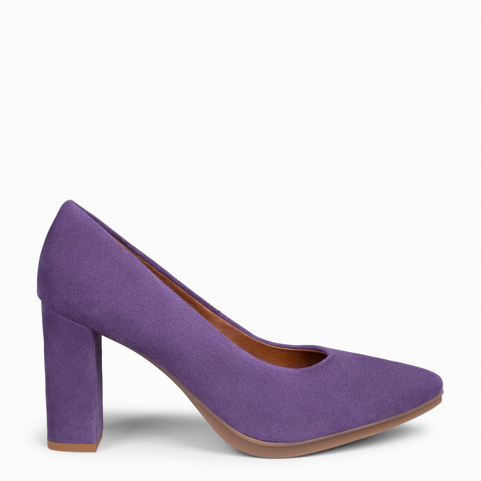 URBAN – Zapatos de tacón alto en ante MORADO