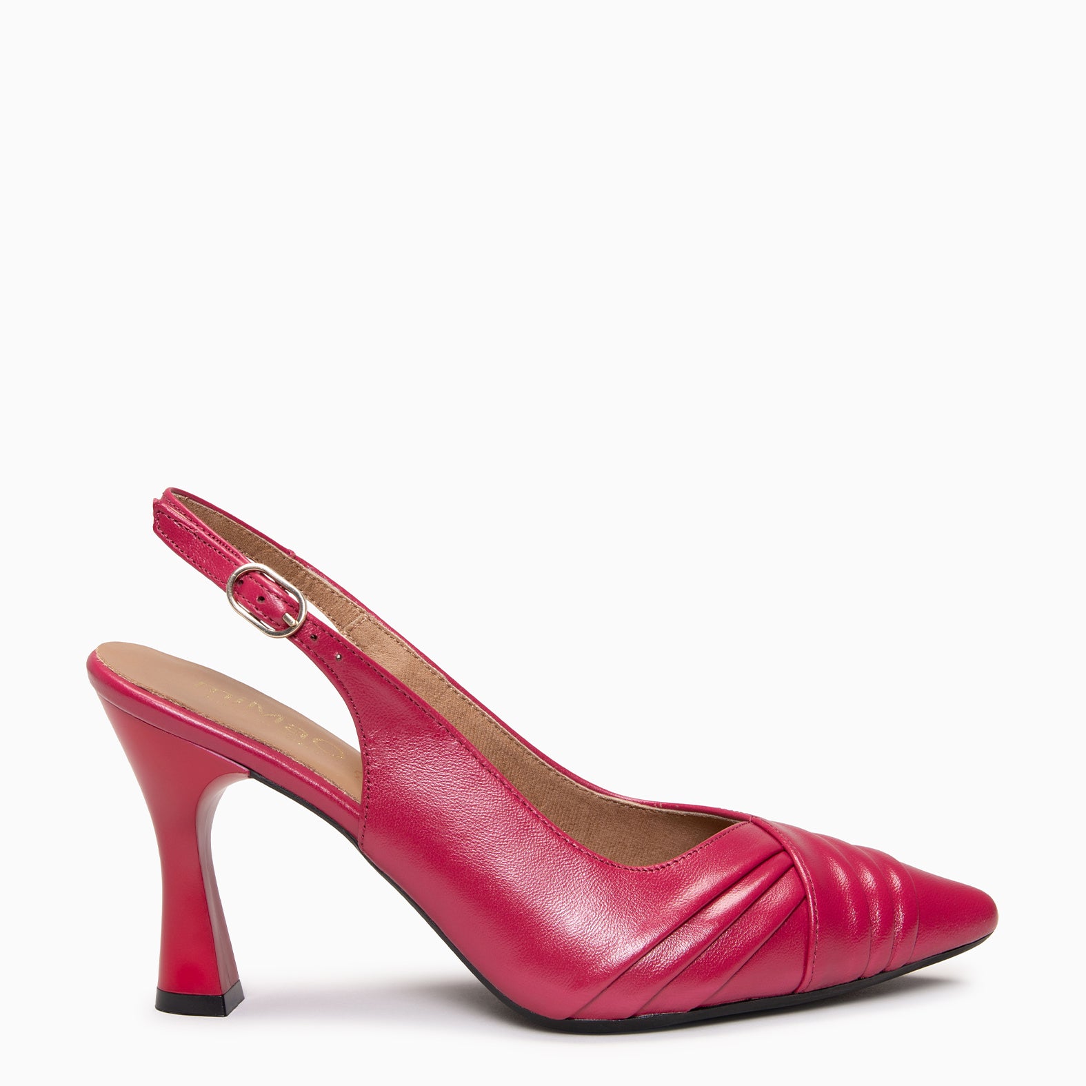 CARLA – Zapato de tacón alto destalonado CEREZA