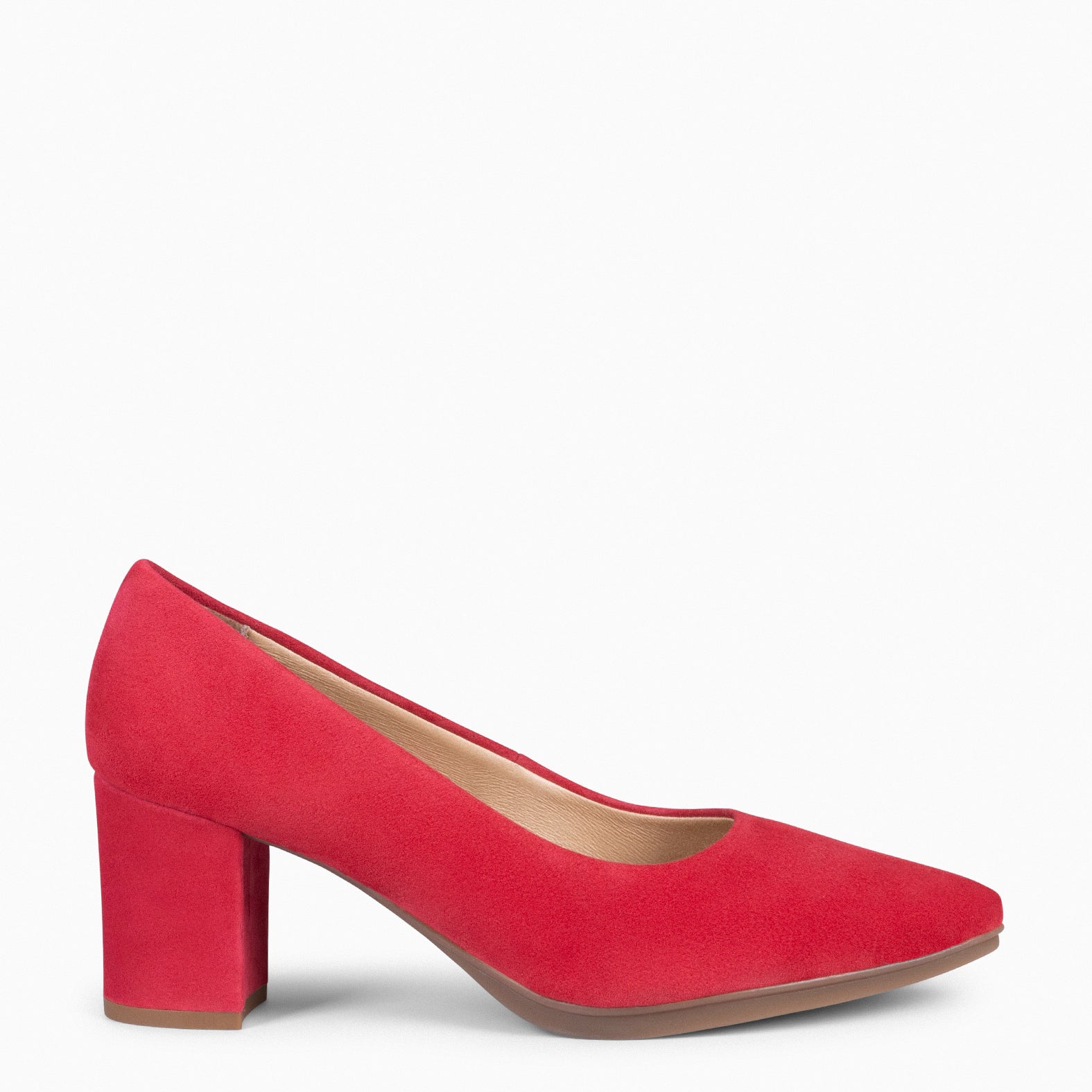 URBAN S – RED Suede Mid-Heeled Shoes 