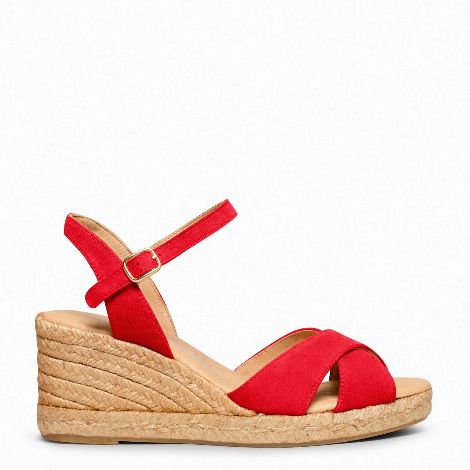 CALPE – RED suede leather espadrille
