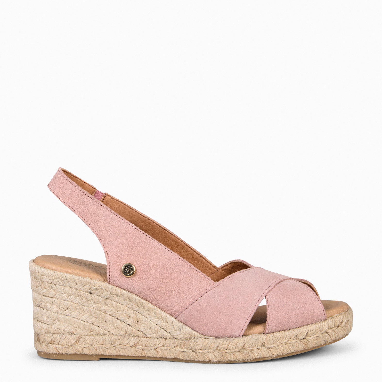 ATTICA - Espadrilles compensées daim ROSE