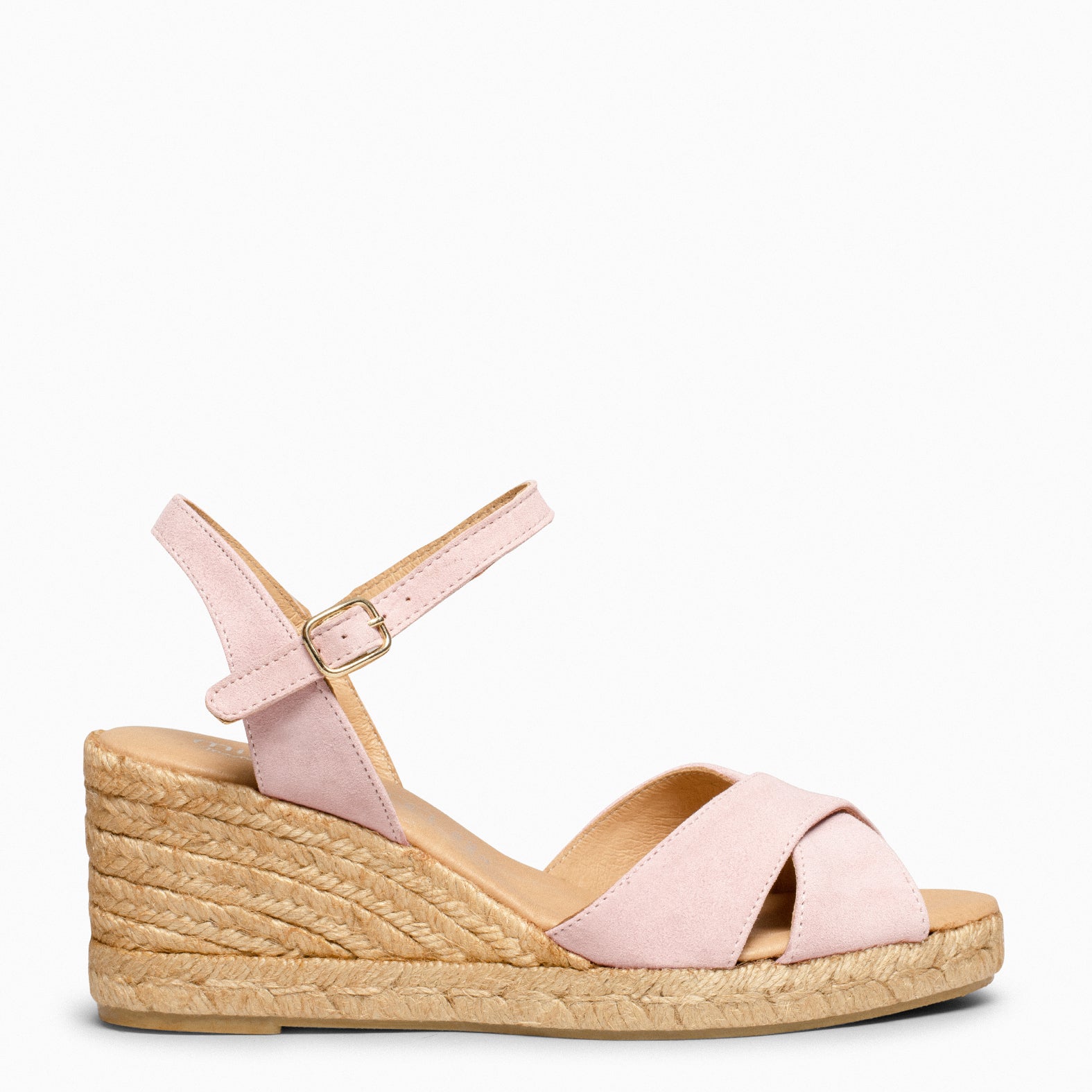CALPE – PALE PINK suede leather espadrille