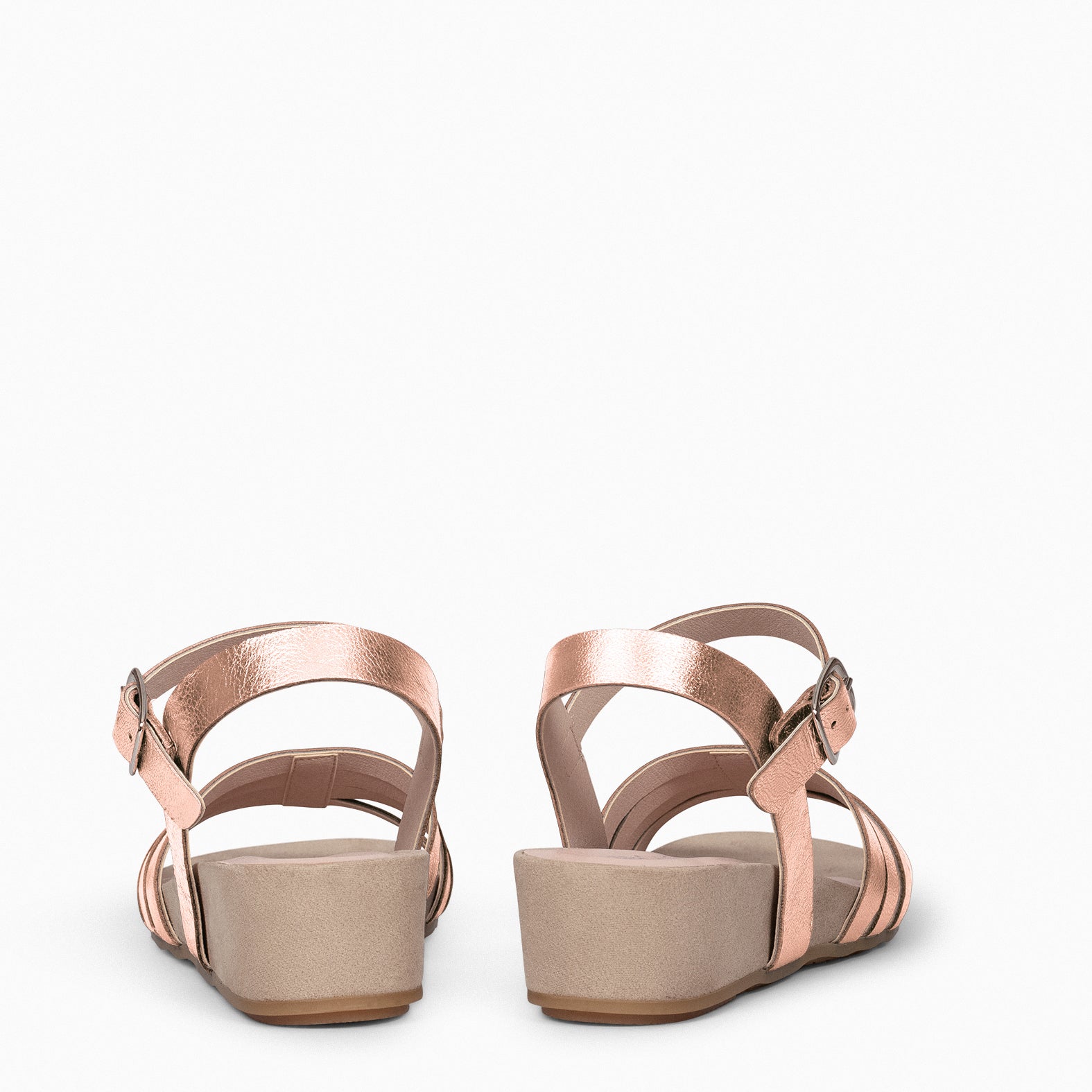 MESINA – ROSE Wedge sandal with metallic straps 