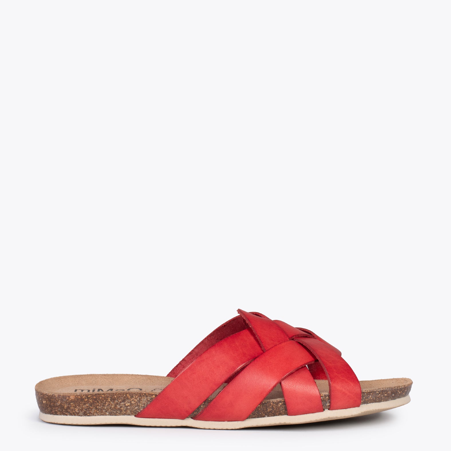 DHALIA – RED slides with braided upper