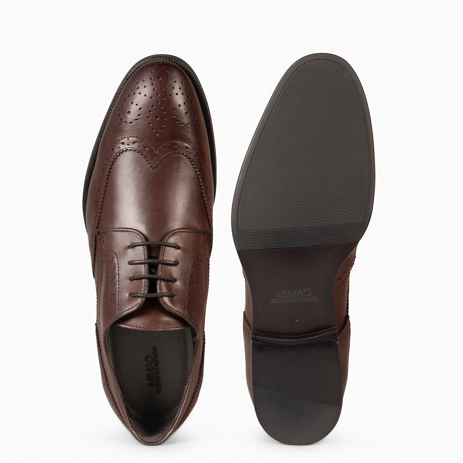 LOPE – Derby brogues pour homme en cuir MARRON