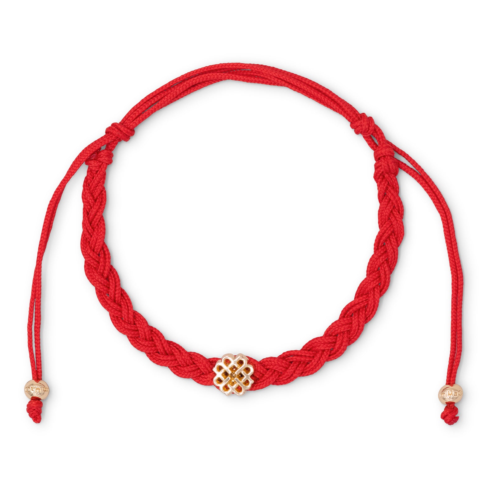 BRACELET ROUGE ET OR, SYMBOLE DE CHANCE