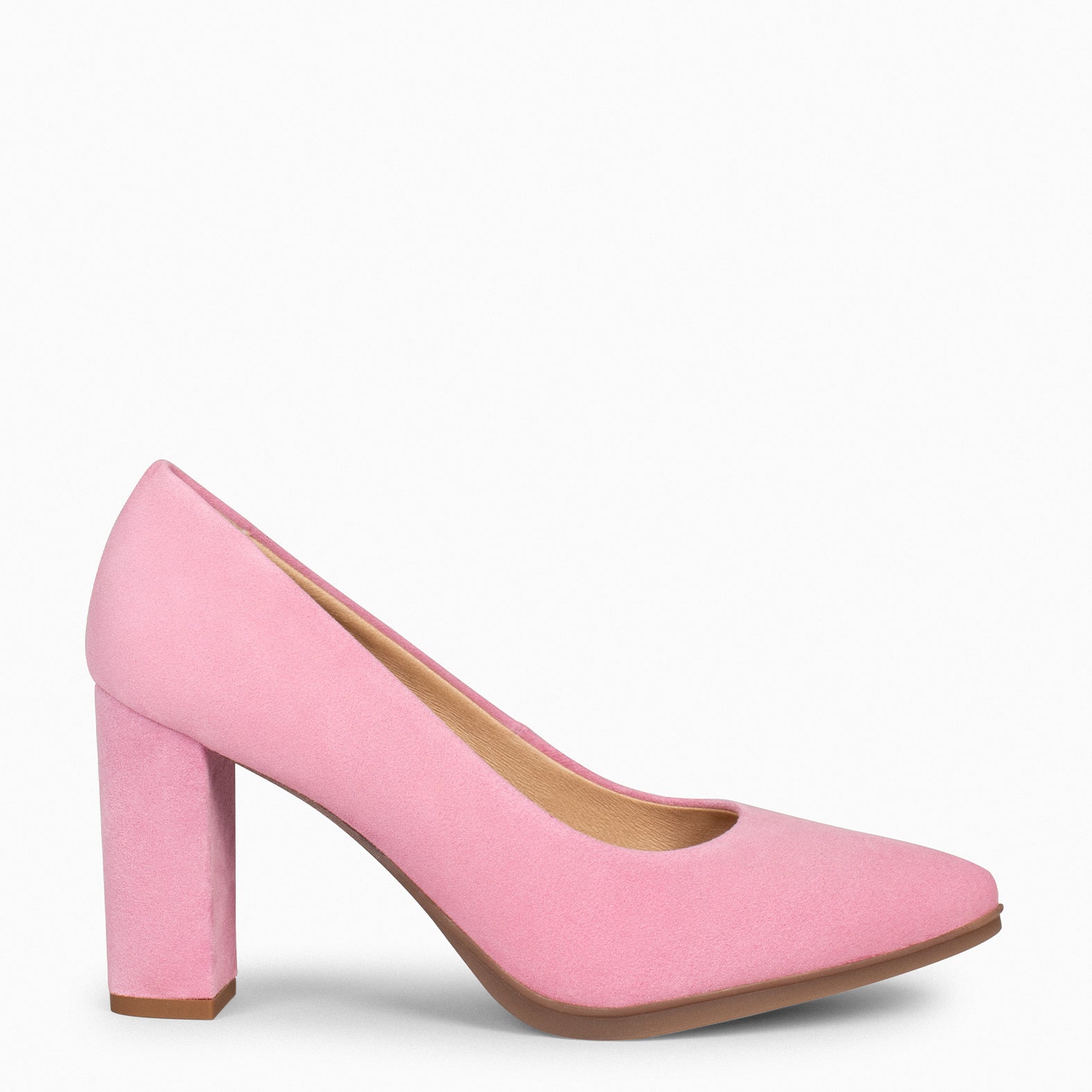 URBAN – PALE PINK Suede high-heeled shoes 