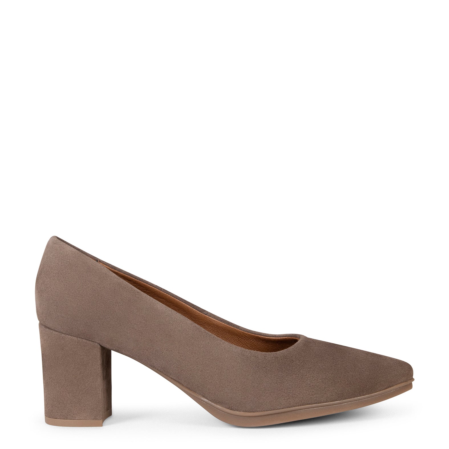 URBAN S - TAUPE mid-heeled suede shoes