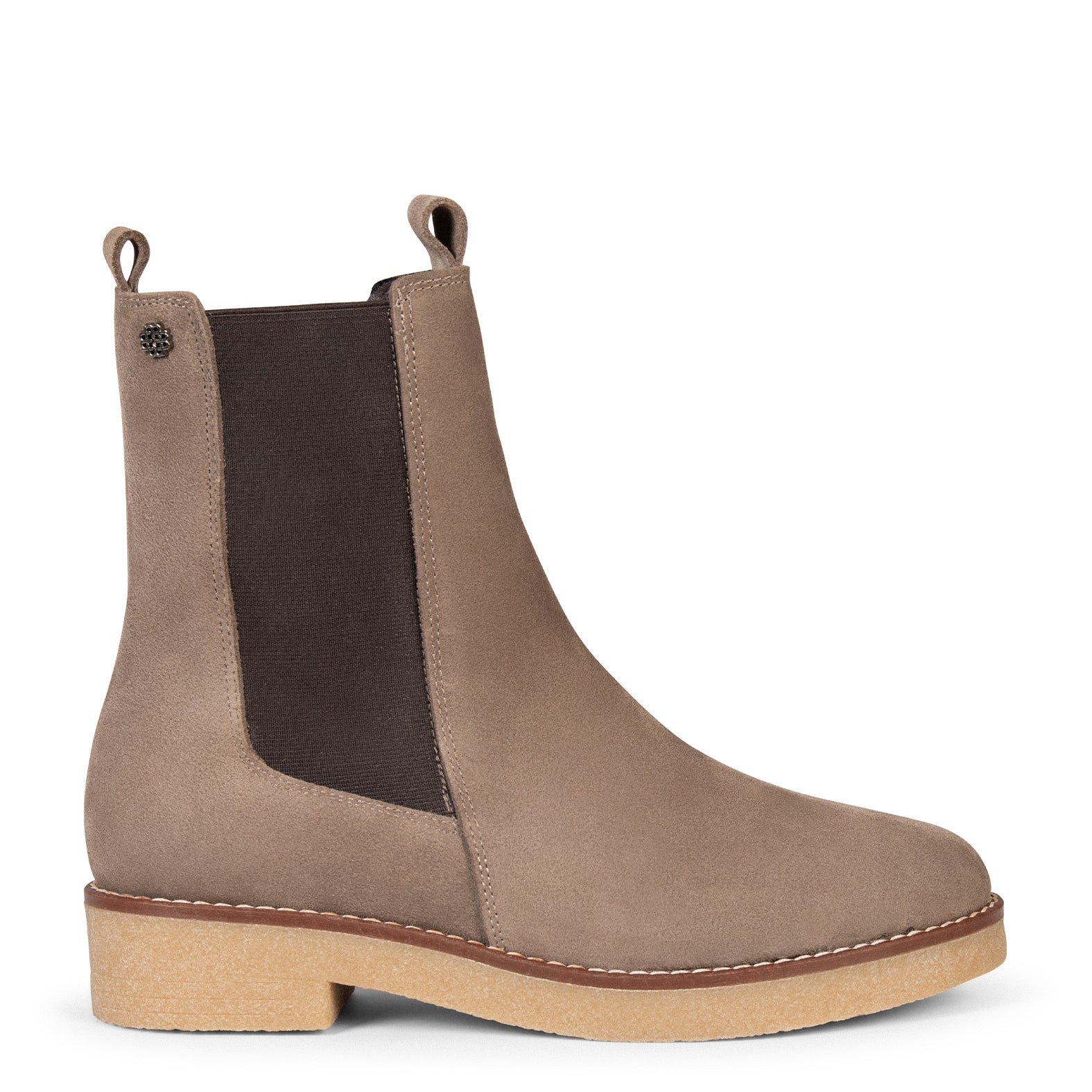 PORTLAND - Bottines Chelsea en daim hydrofuge TAUPE