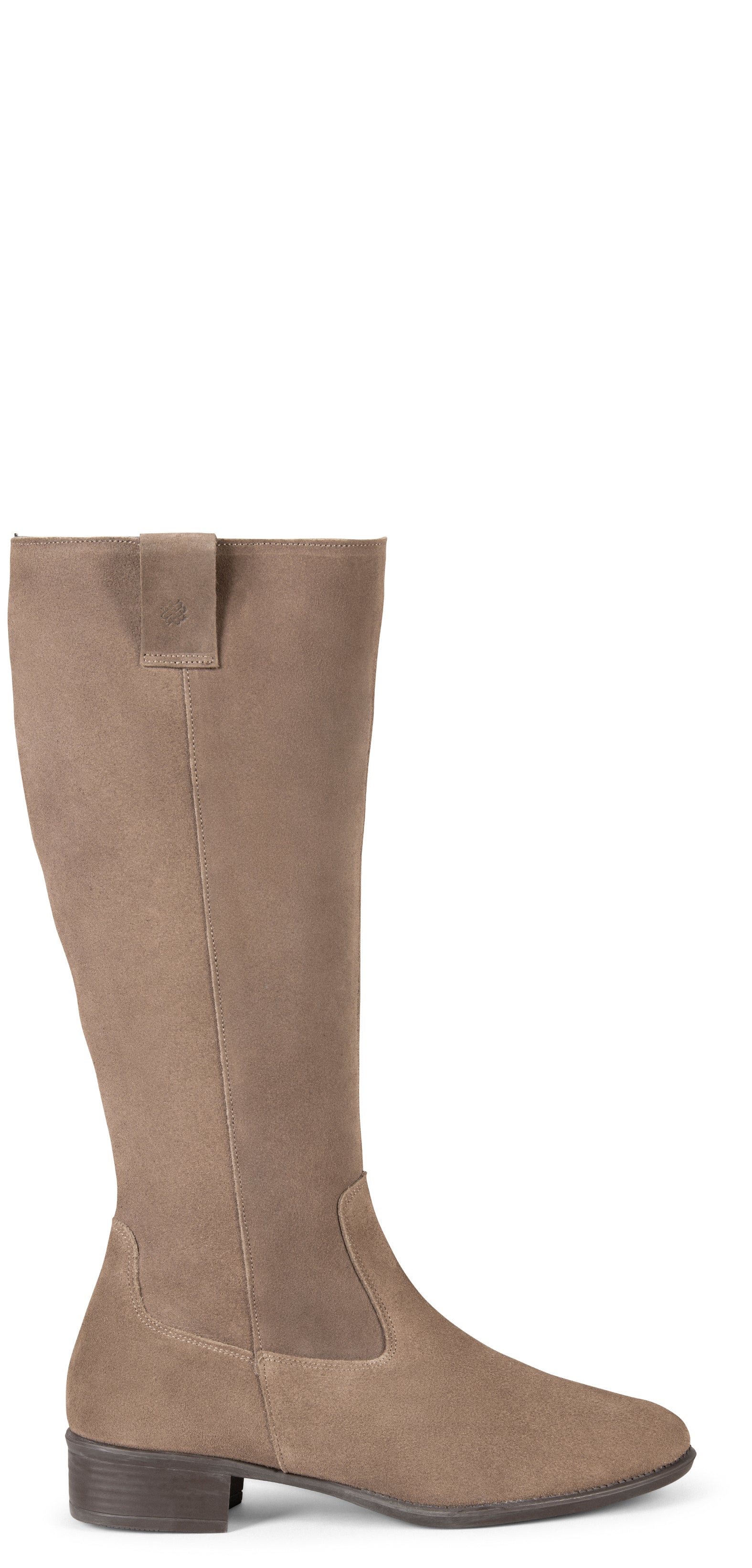 TEXAS – Bottes à petit talon en daim TAUPE